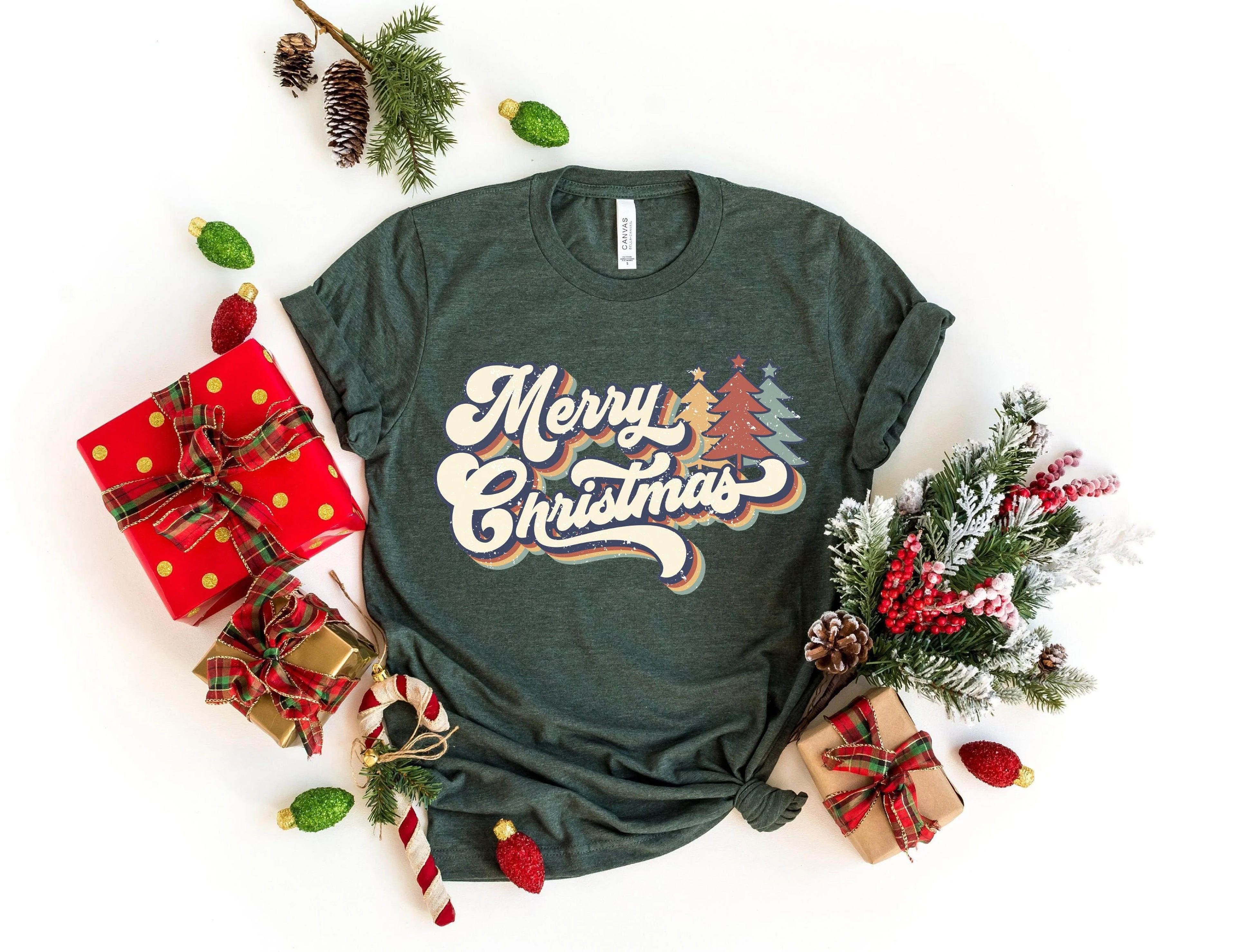 Vintage Merry Christmas Shirtmerry Christmas Shirtchristmas - Etsy