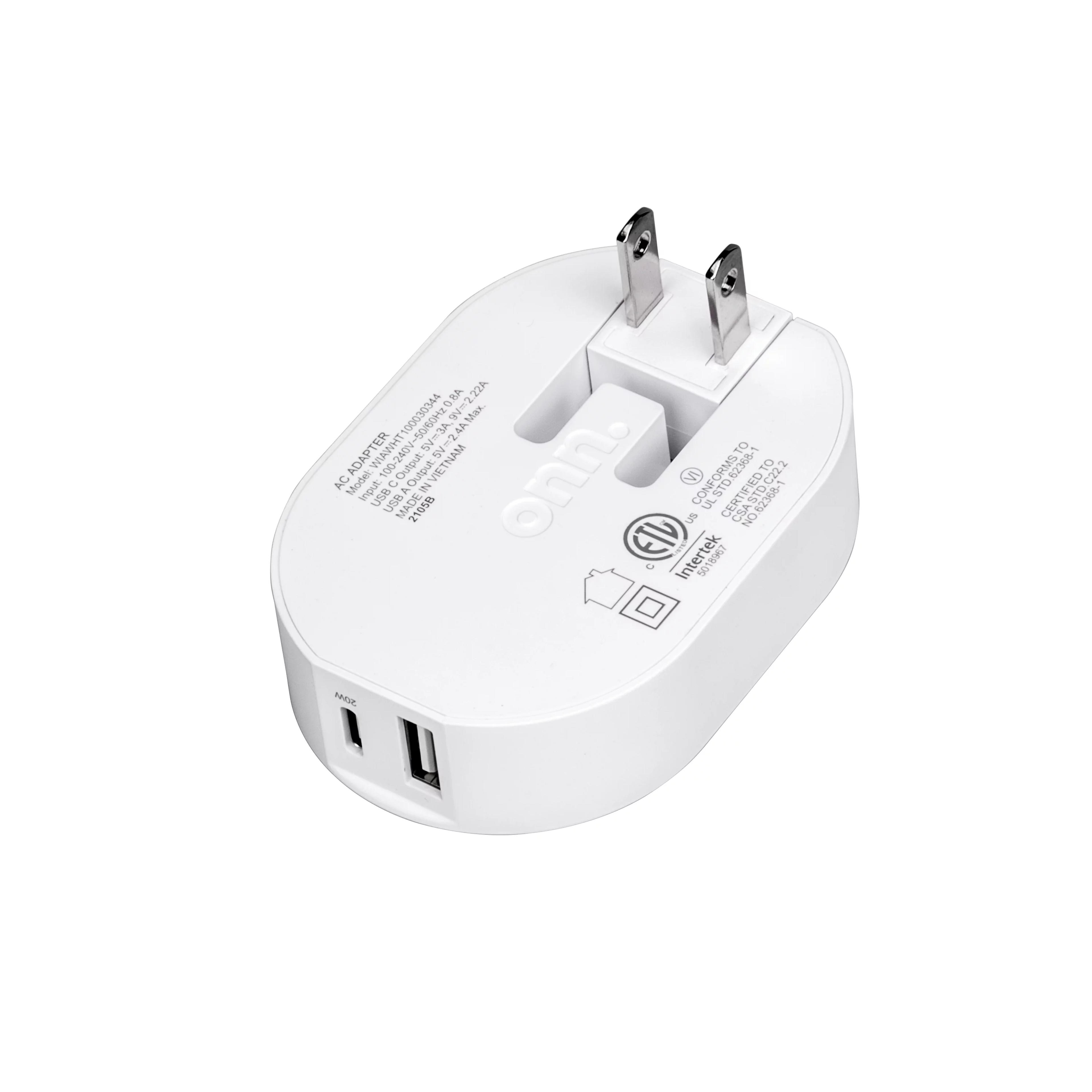 onn. 32W Dual-Port Wall Charger, 20W USB-C Port Fast Charger with Power Delivery; 12W USB Port Standard Charges. USB-C Power Delivery Compatible with iPhone 12, 12 Pro, 12 Pro Max, iPad and More - Walmart.com