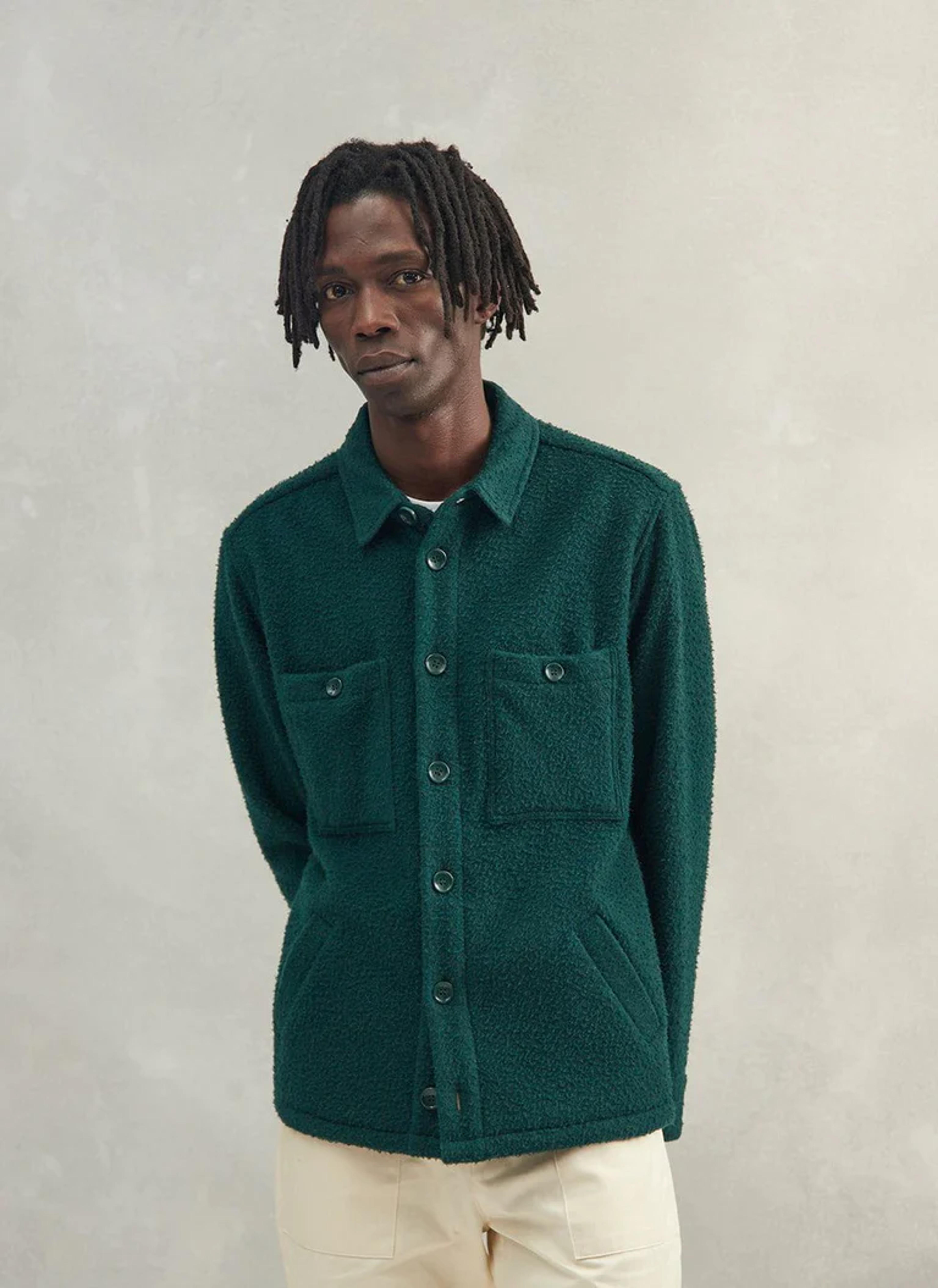 Blanket Overshirt | Casentino Wool | Forest | Percival Menswear