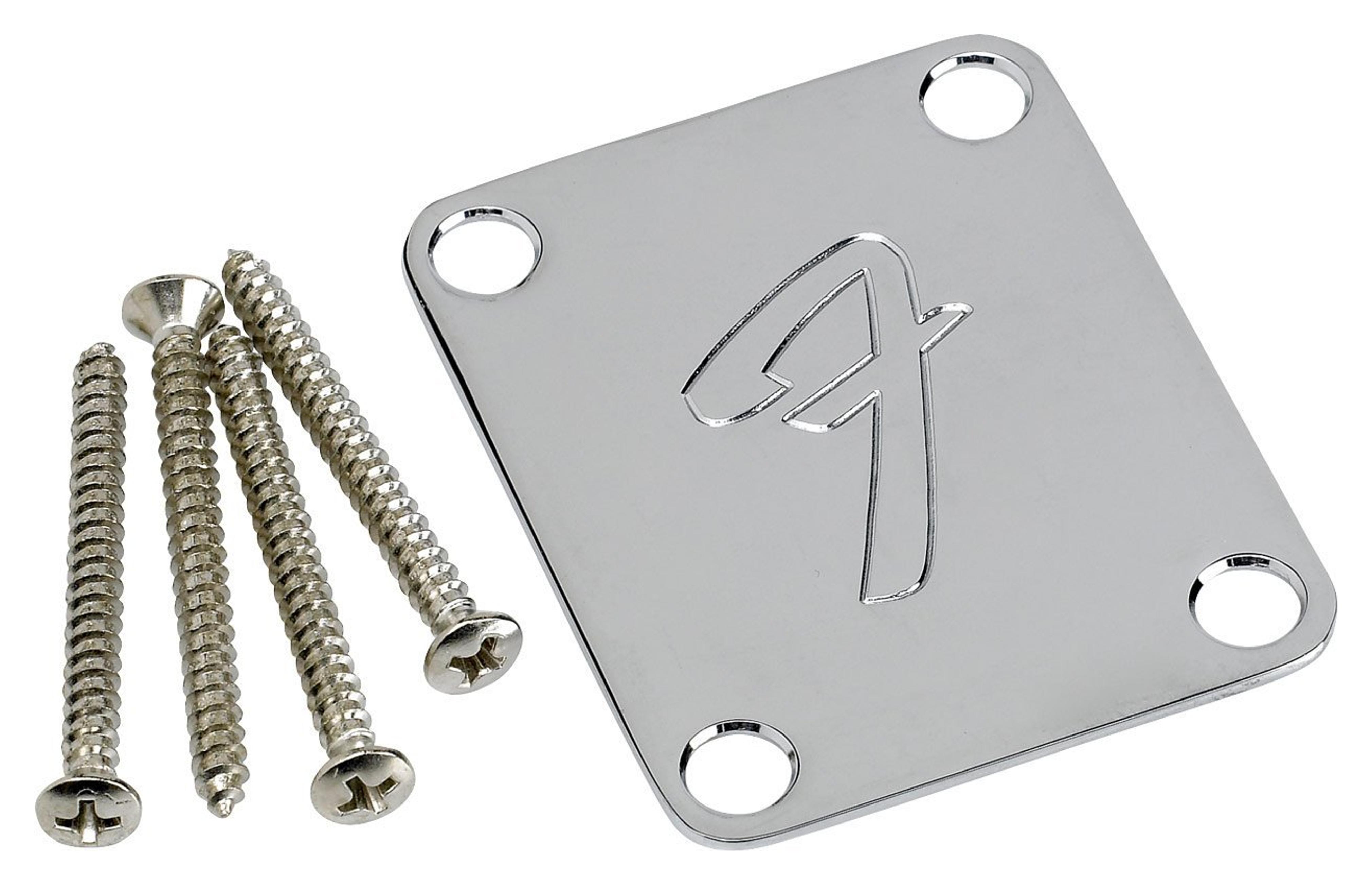 Amazon.com: Fender F Neckplate Chrome : Musical Instruments