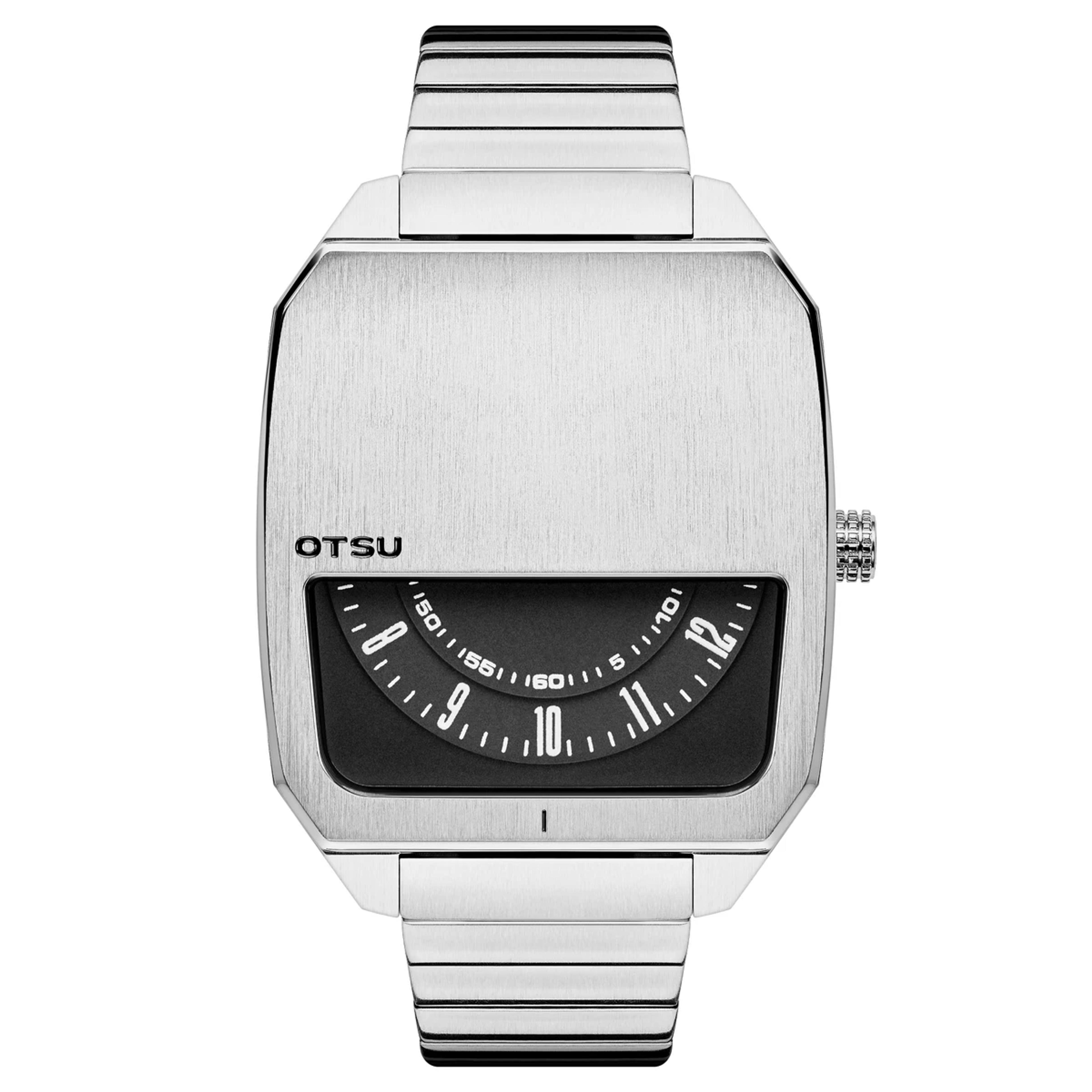 Hoc | Silver-tone Stainless Steel Half Dial Watch | In stock! | Otsu