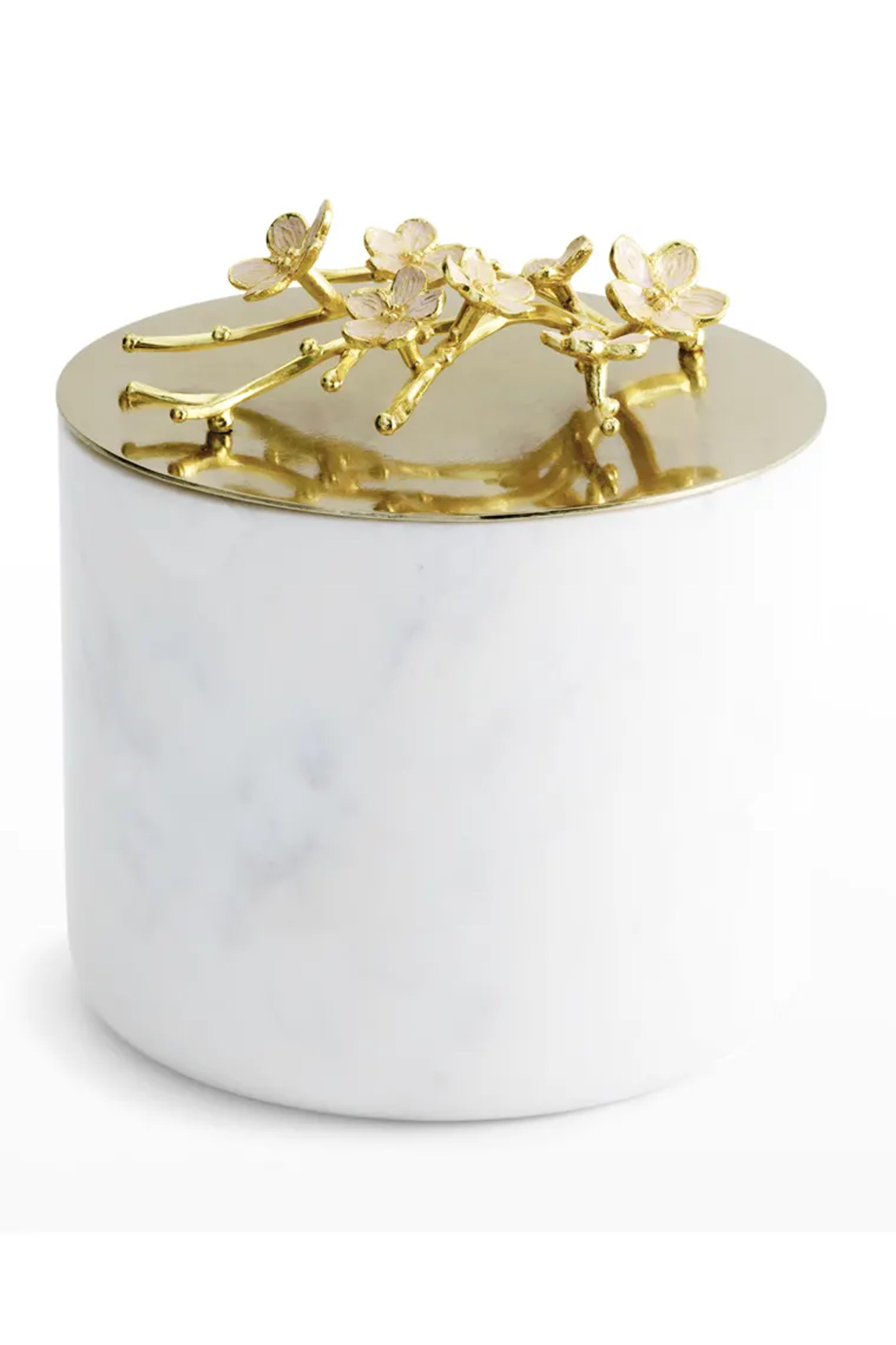 Michael Aram Cherry Blossom Large Luxe Marble Candle | Neiman Marcus