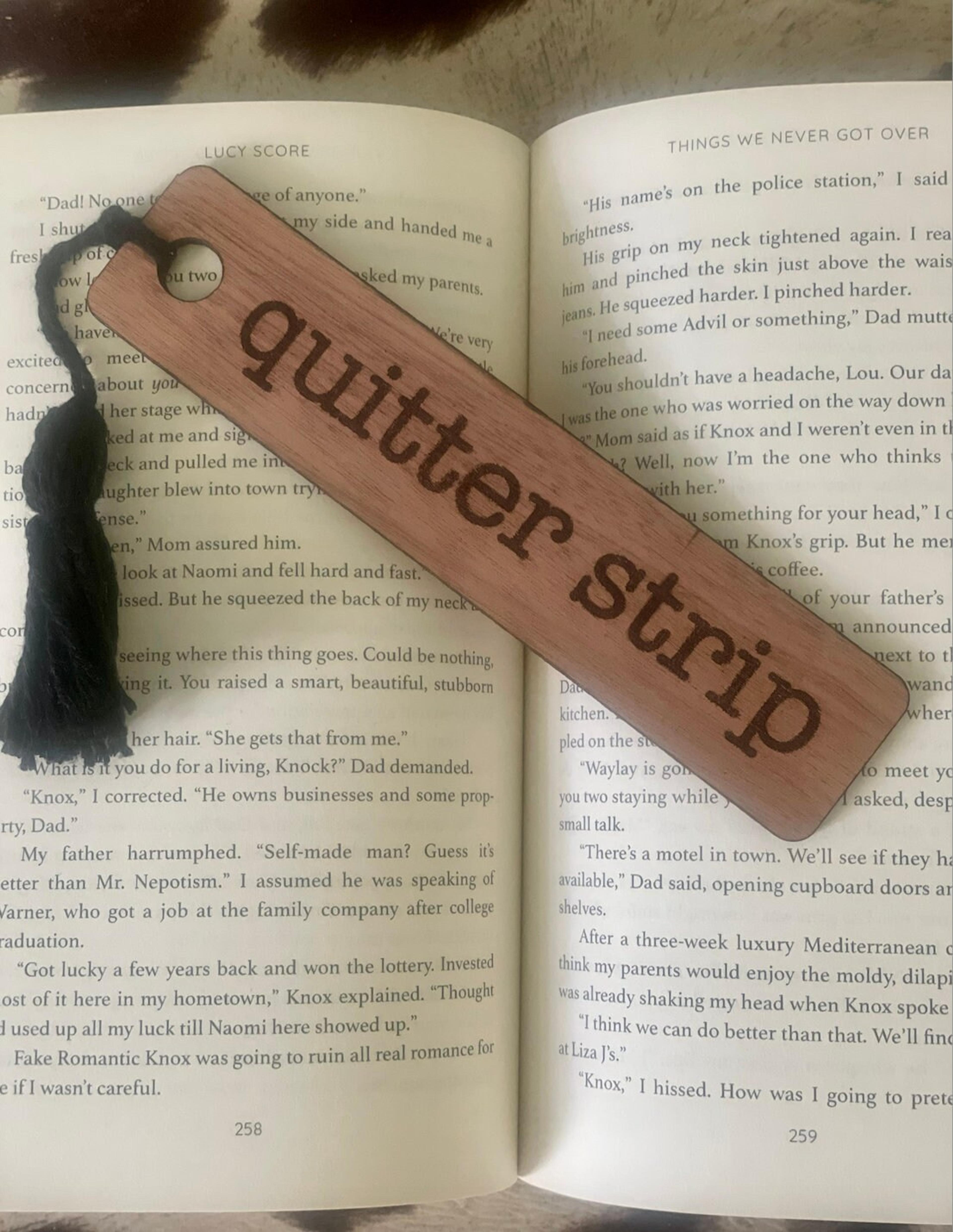 Quitter Strip Bookmark, Wood Bookmark, Funny Bookmark - Etsy UK