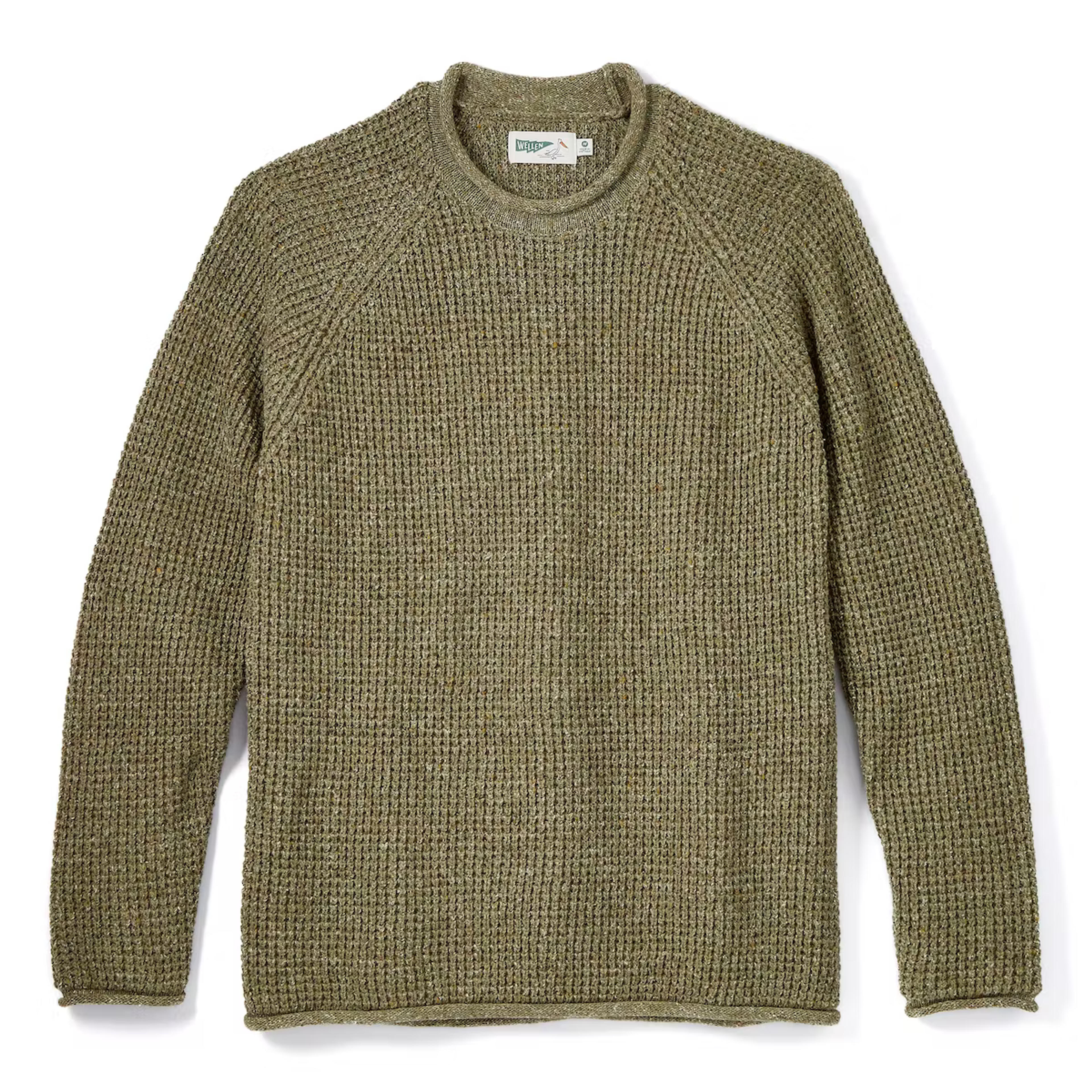 Wellen Recycled Cotton Headlands Rollneck Sweater - Heather Kelp | Crew Neck Sweaters | Huckberry