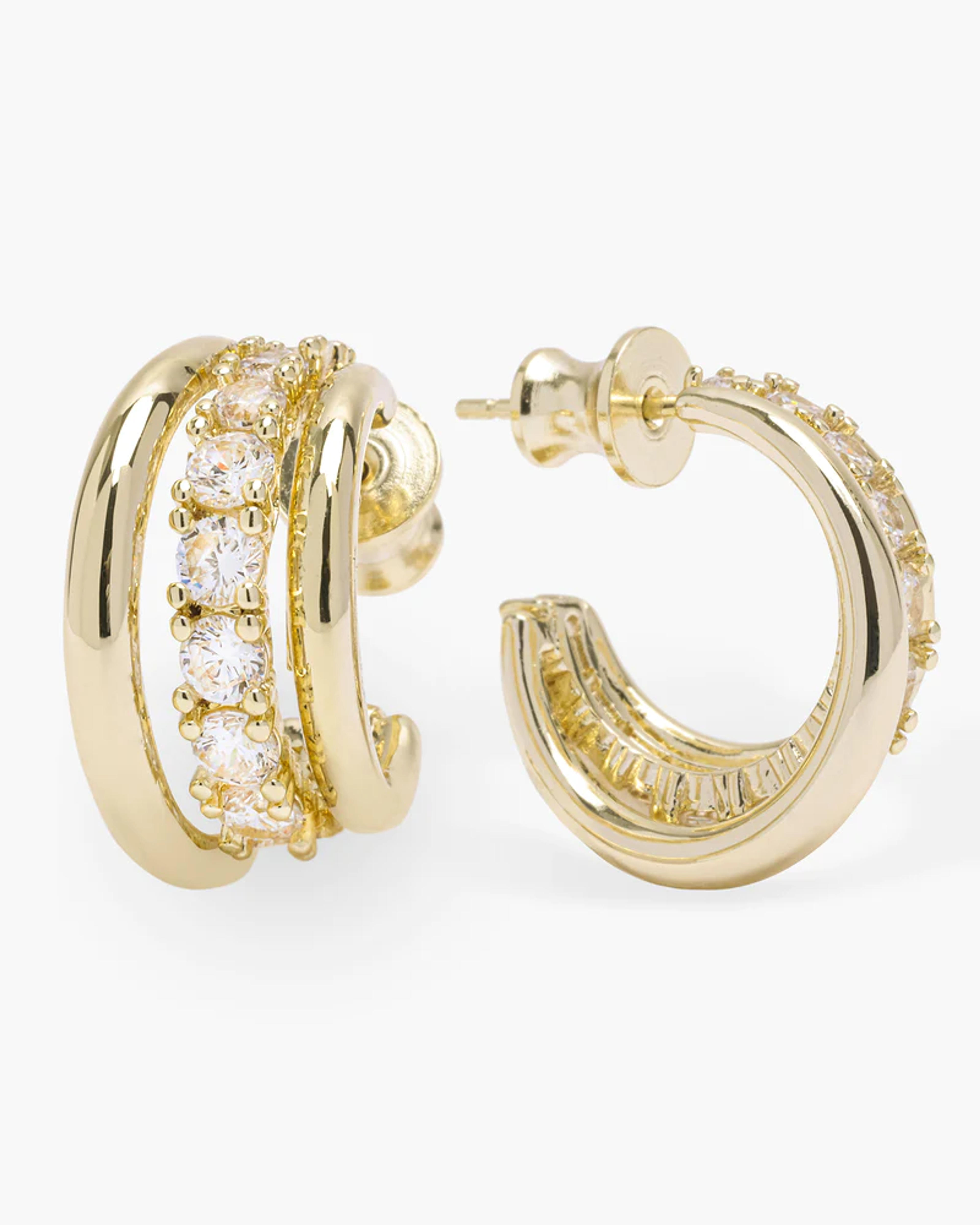 "Oh She Fancy" Smooth & Diamond Hoops – Melinda Maria Jewelry