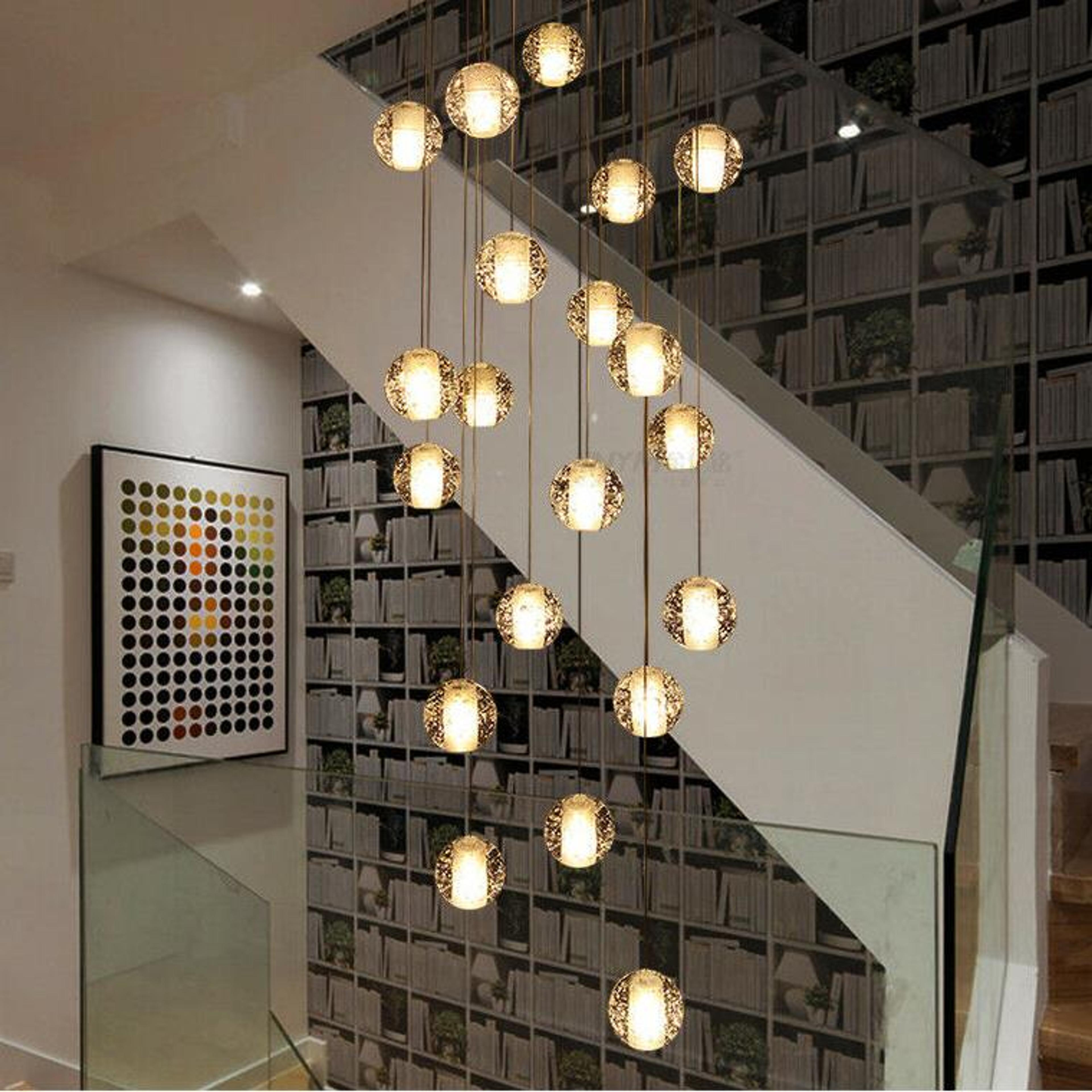 Crystal bubbles ball chandelier modern hanging glass pendant lights fo – Lighting Shopper