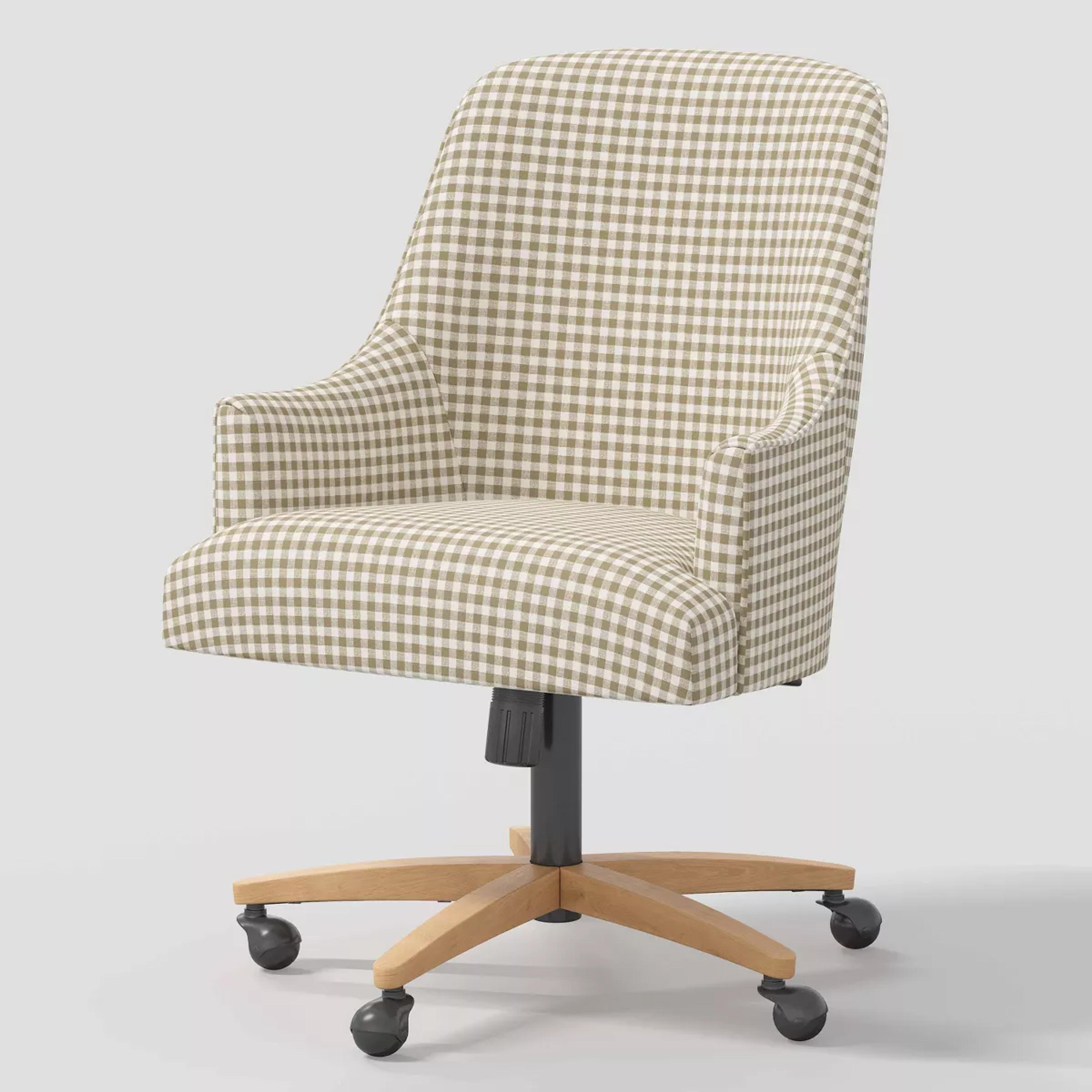 Santa Monica Office Chair Kale Gingham Taupe Cream - Threshold™ Designed With Studio Mcgee : Target