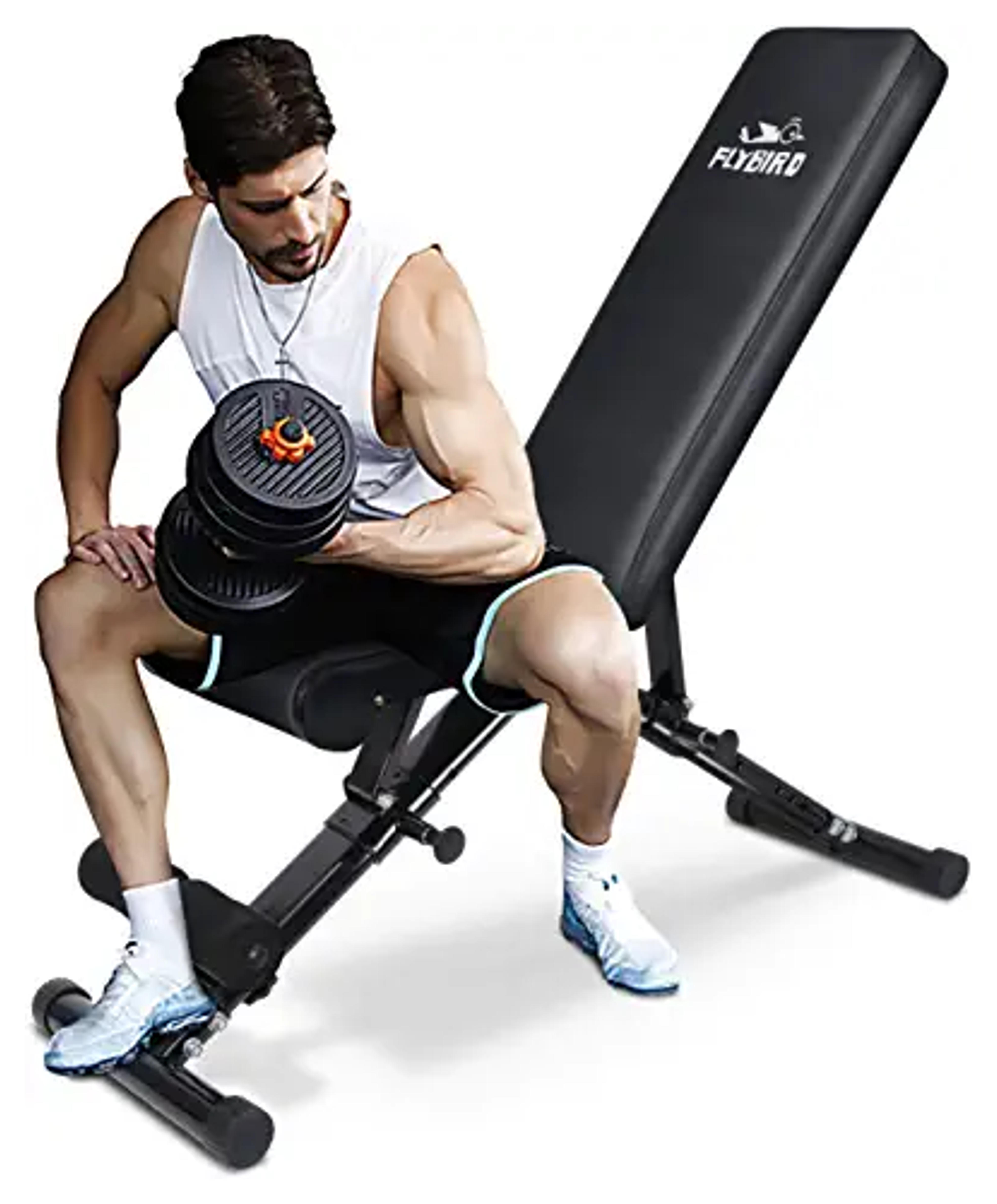 Amazon.com : FLYBIRD Weight Bench, Adjustable Strength Training Bench for Full Body Workout with Fast Folding - 2020 Version : Sports & Outdoors