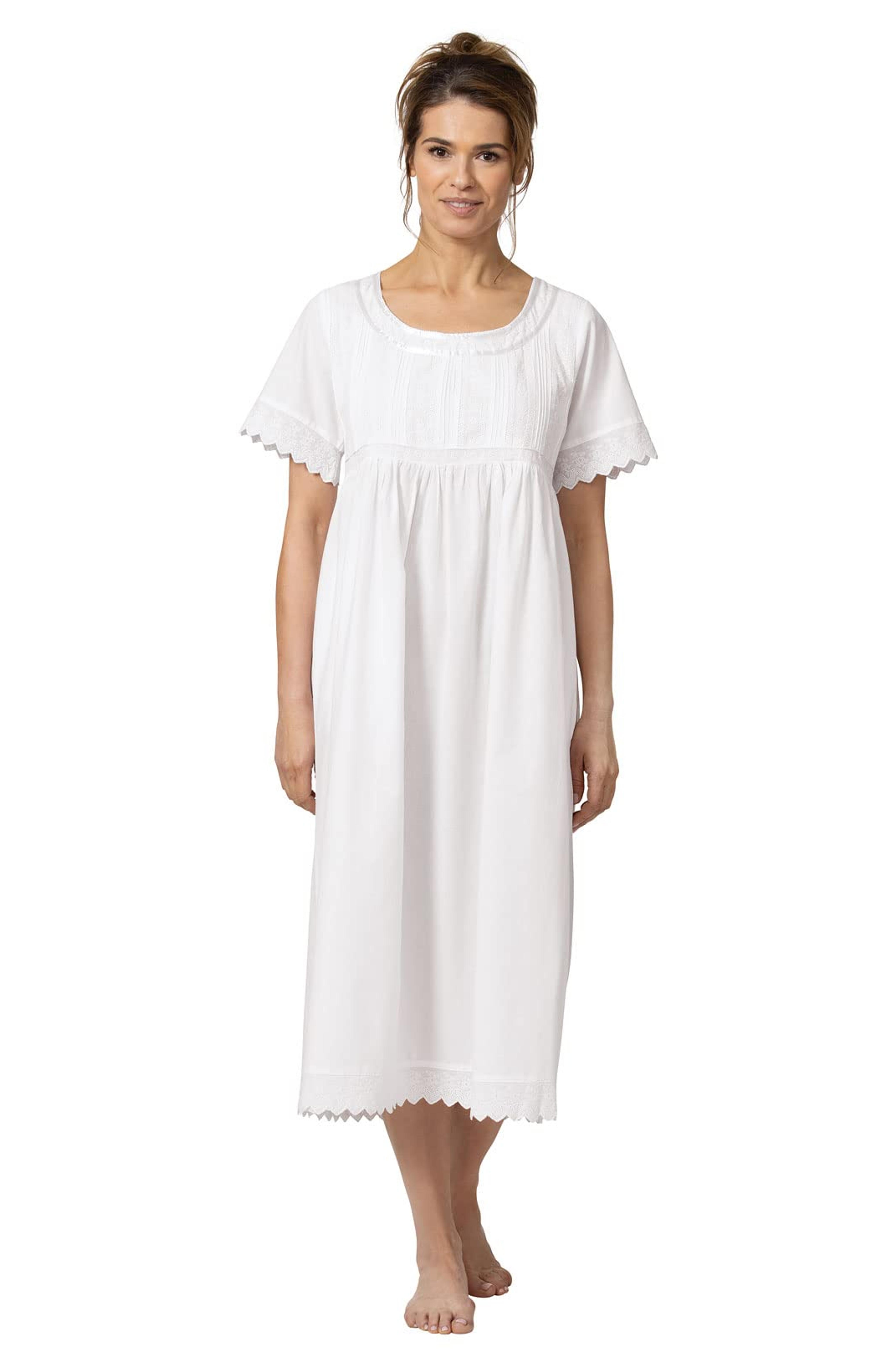 The 1 for U Cotton Nightgowns For Women - White Nightgown, White, XS at Amazon Women’s Clothing store