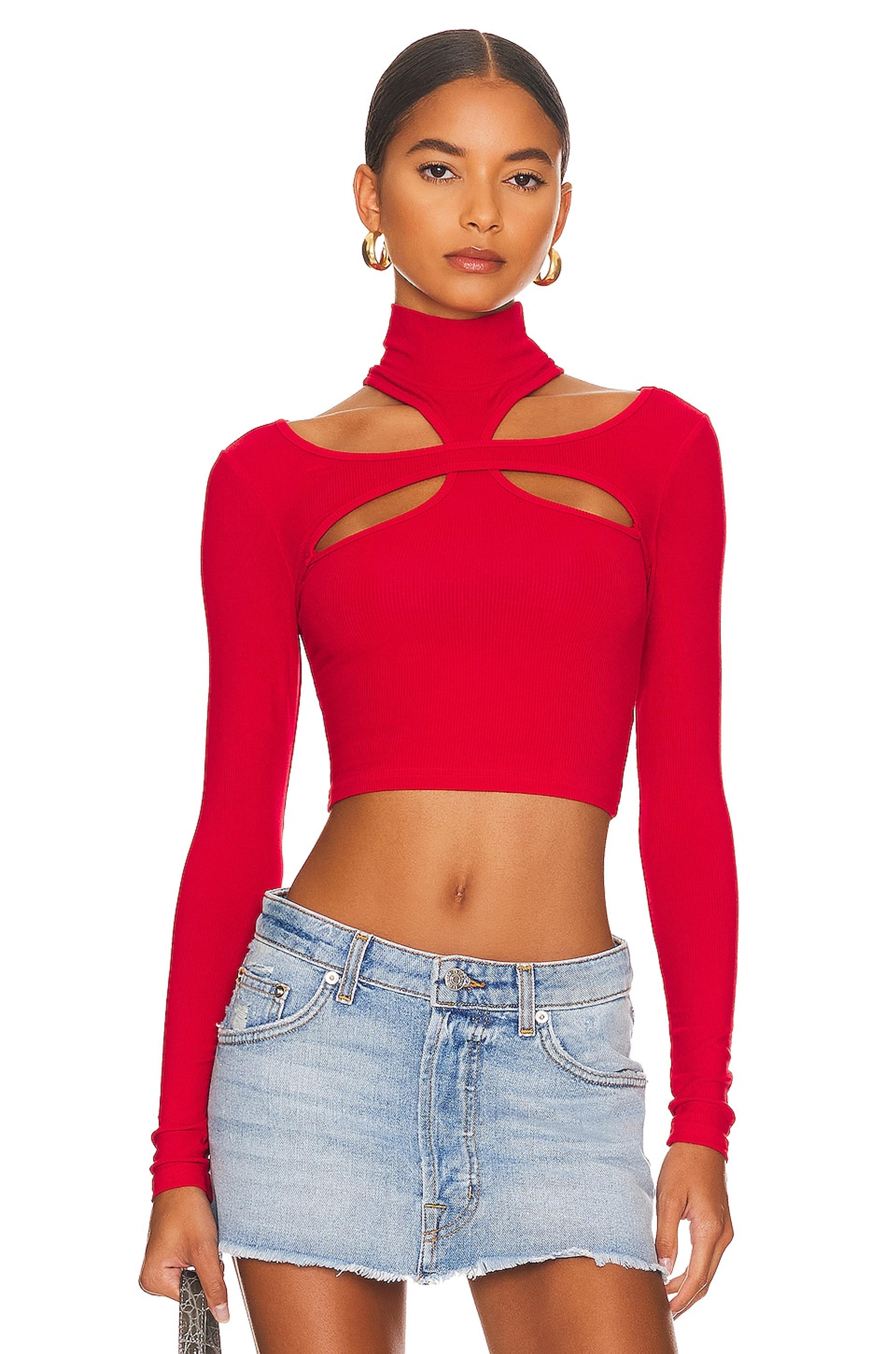 h:ours Alyson Cut Out Top in Red from Revolve.com