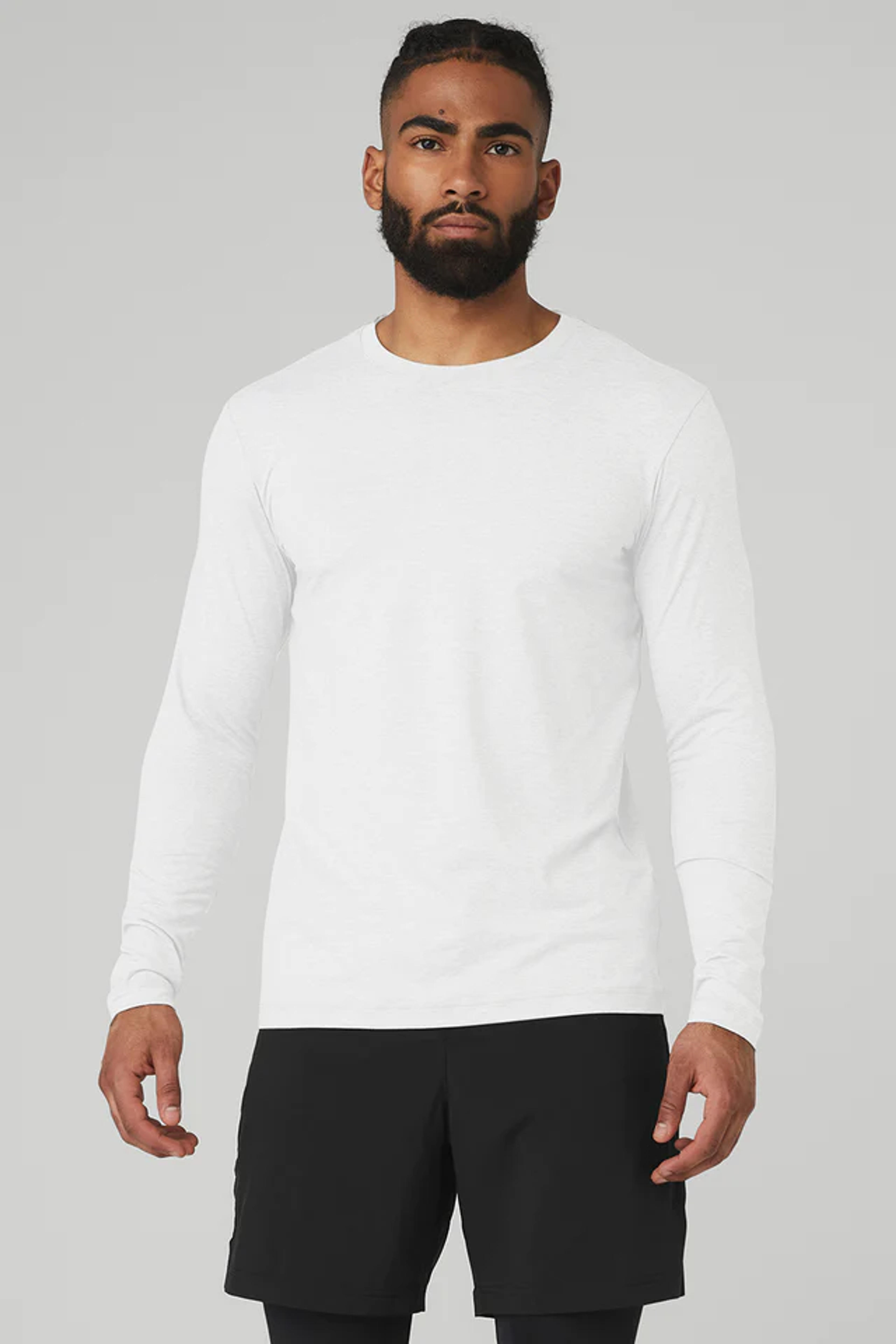 Conquer Reform Crewneck Long Sleeve - White | Alo Yoga