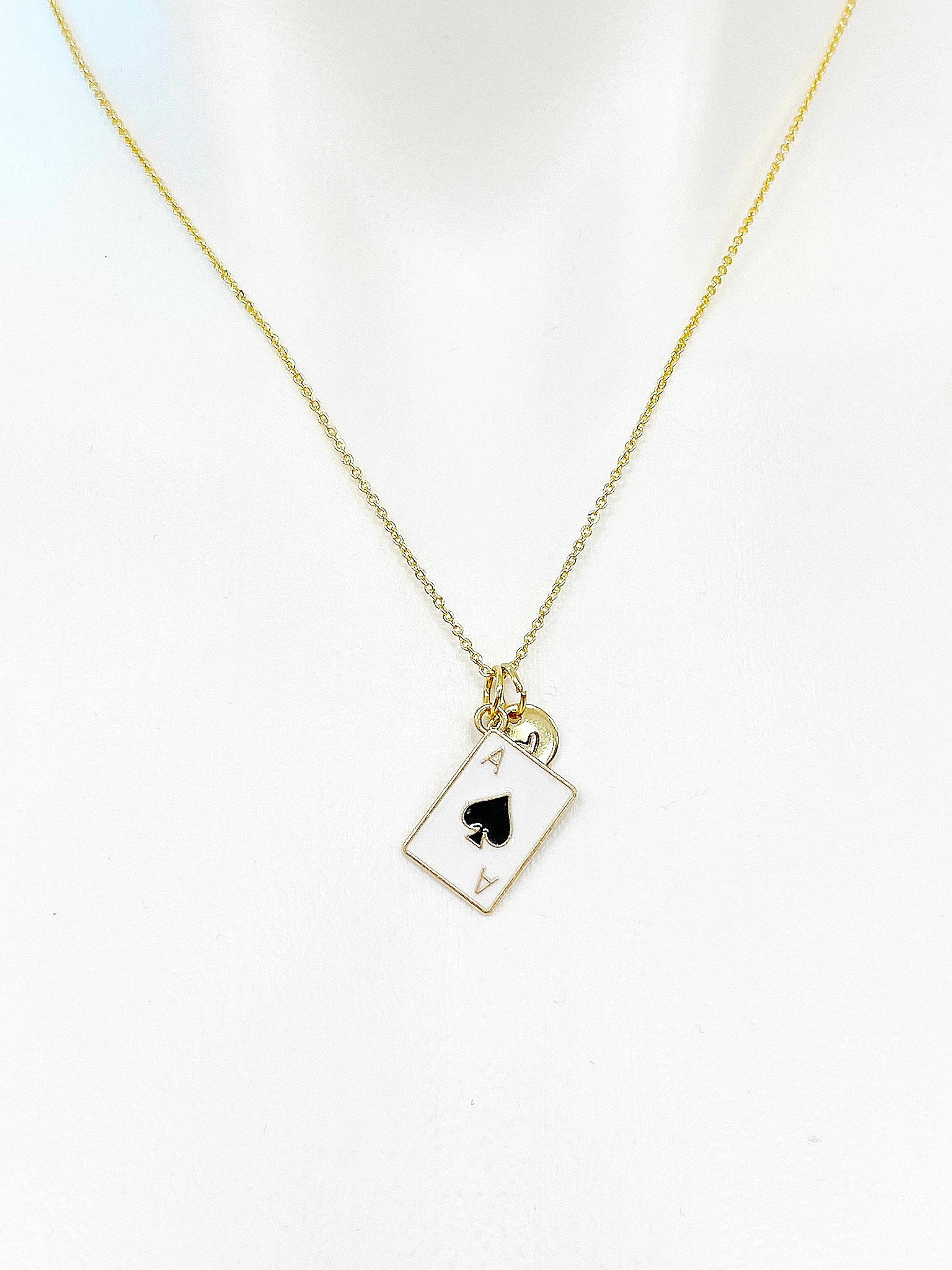 Gold Ace of Speads Charm Necklace Lebua Jewelry A Black - Etsy UK