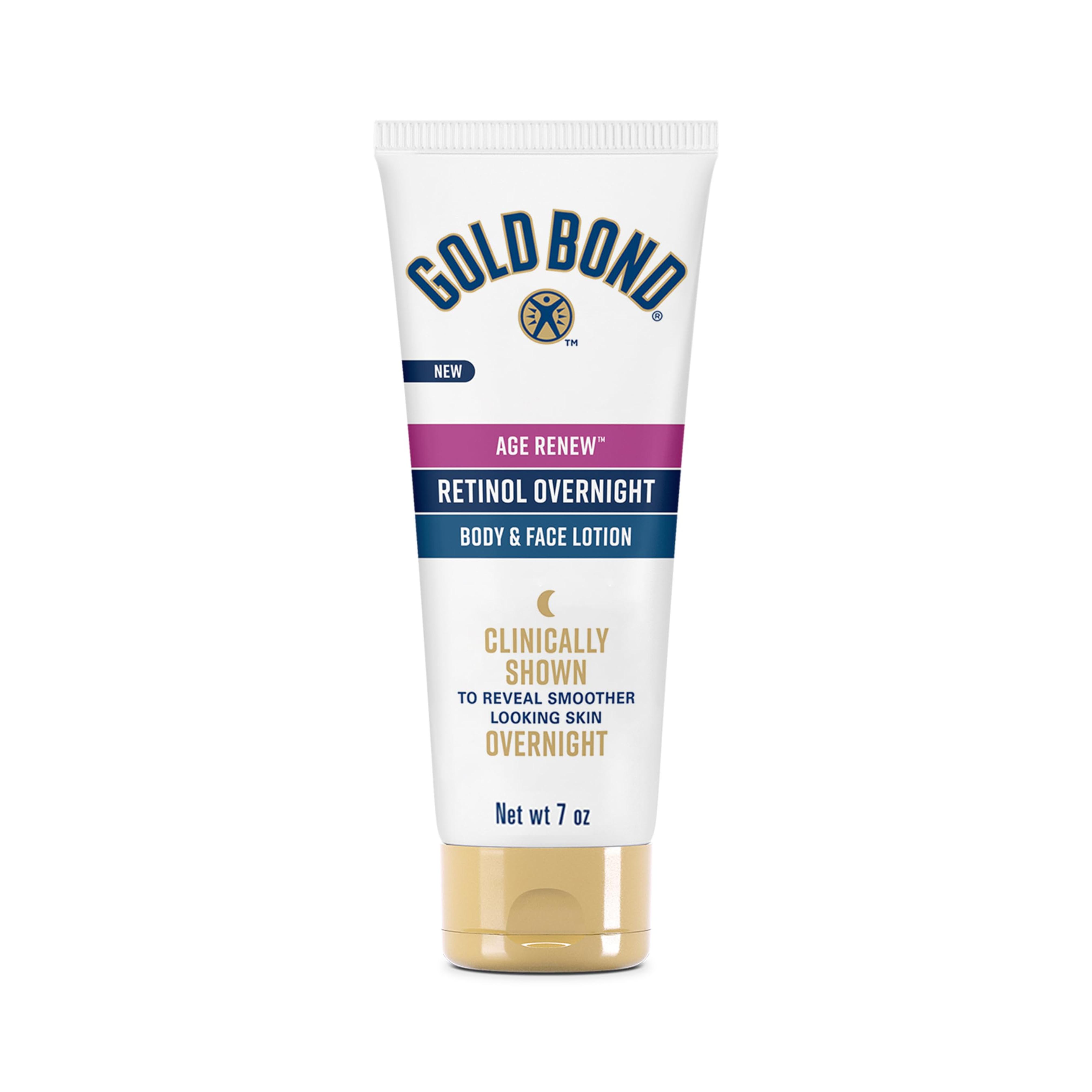 Amazon.com: Gold Bond Age Renew Retinol Overnight Body & Face Lotion, With Retinol & Peptide Complex, 7 oz. : Beauty & Personal Care