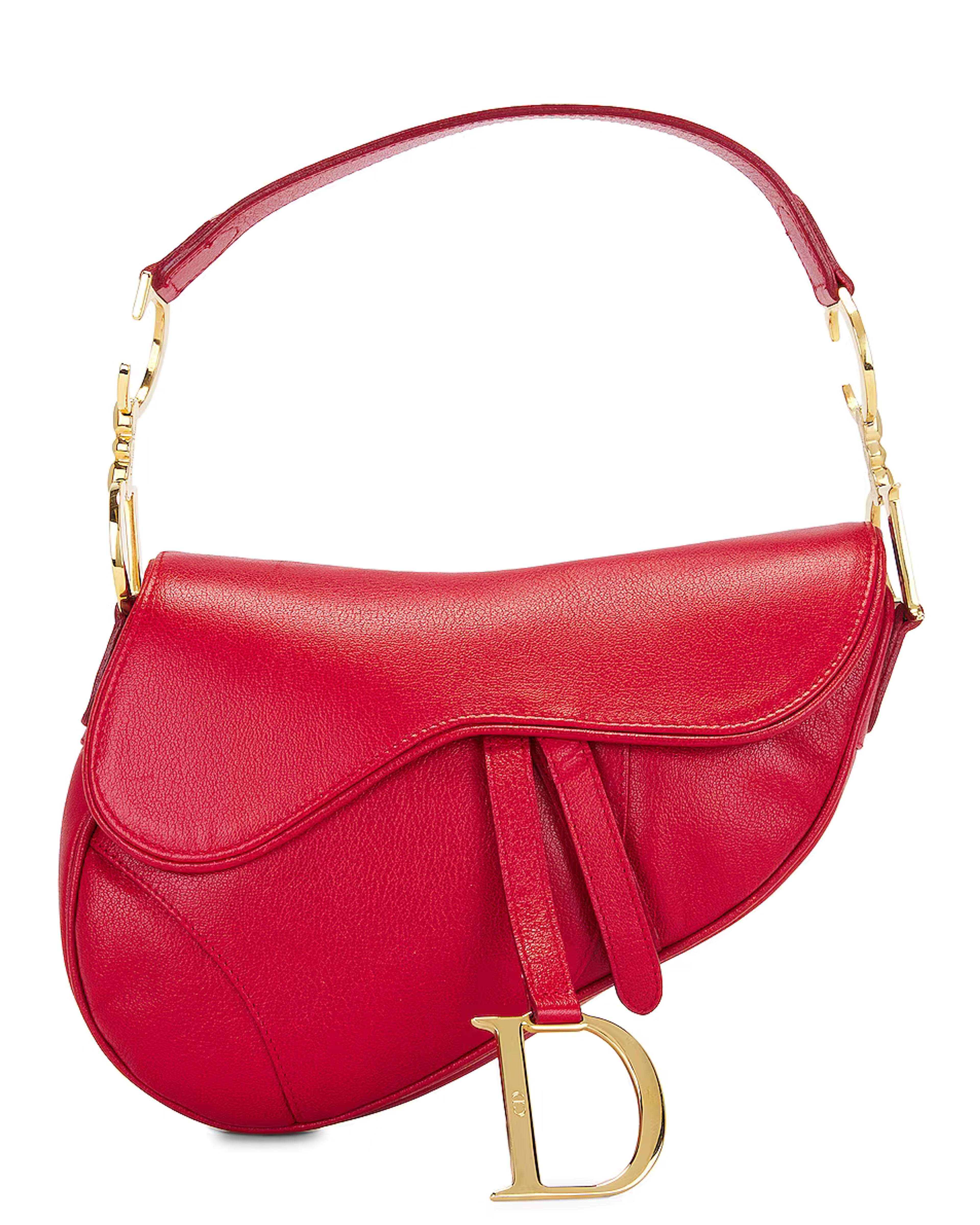 FWRD Renew Dior Saddle Bag in Red | FWRD