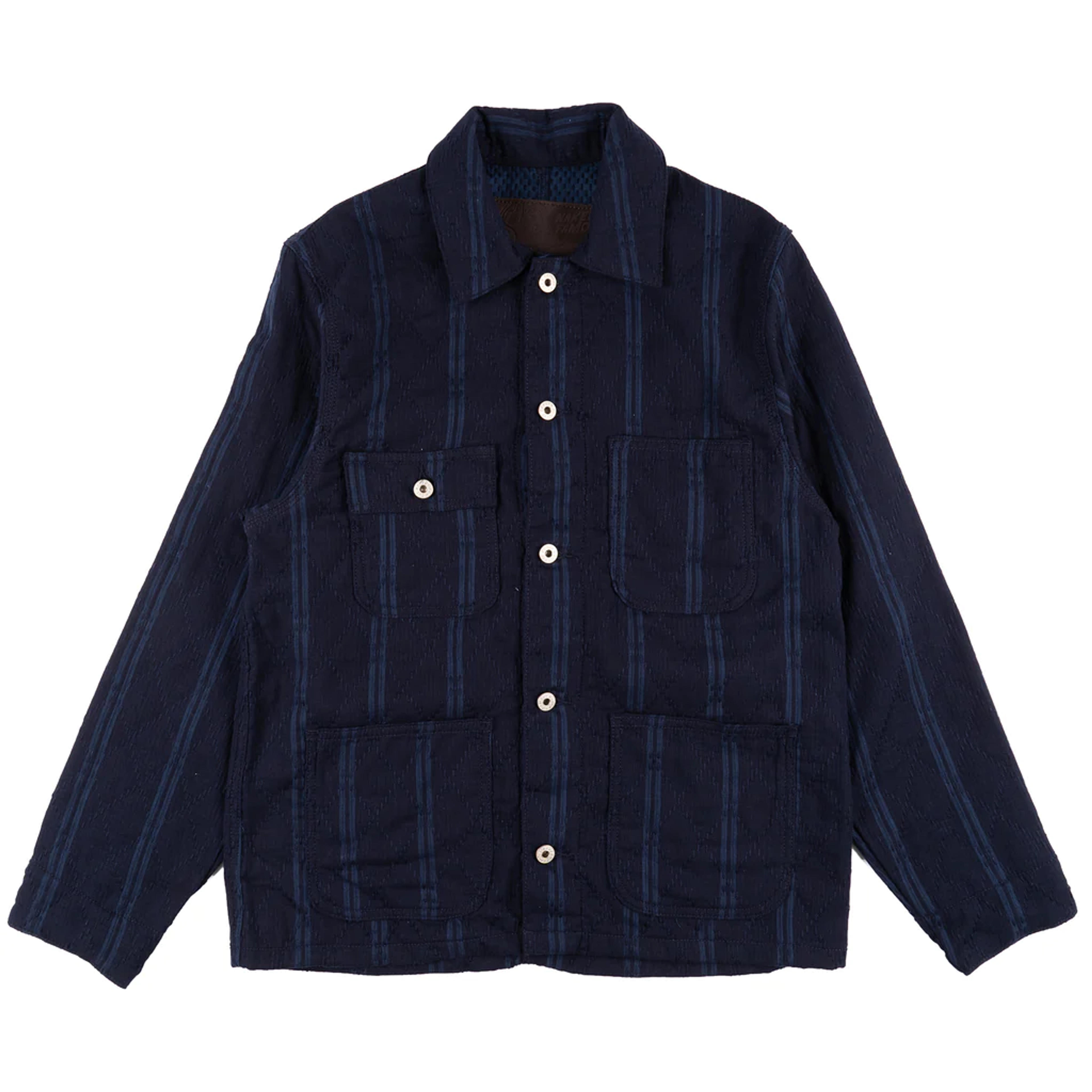 Chore Coat - Sashiko Double Gauze - Indigo Stripe | Naked & Famous Denim – Tate + Yoko