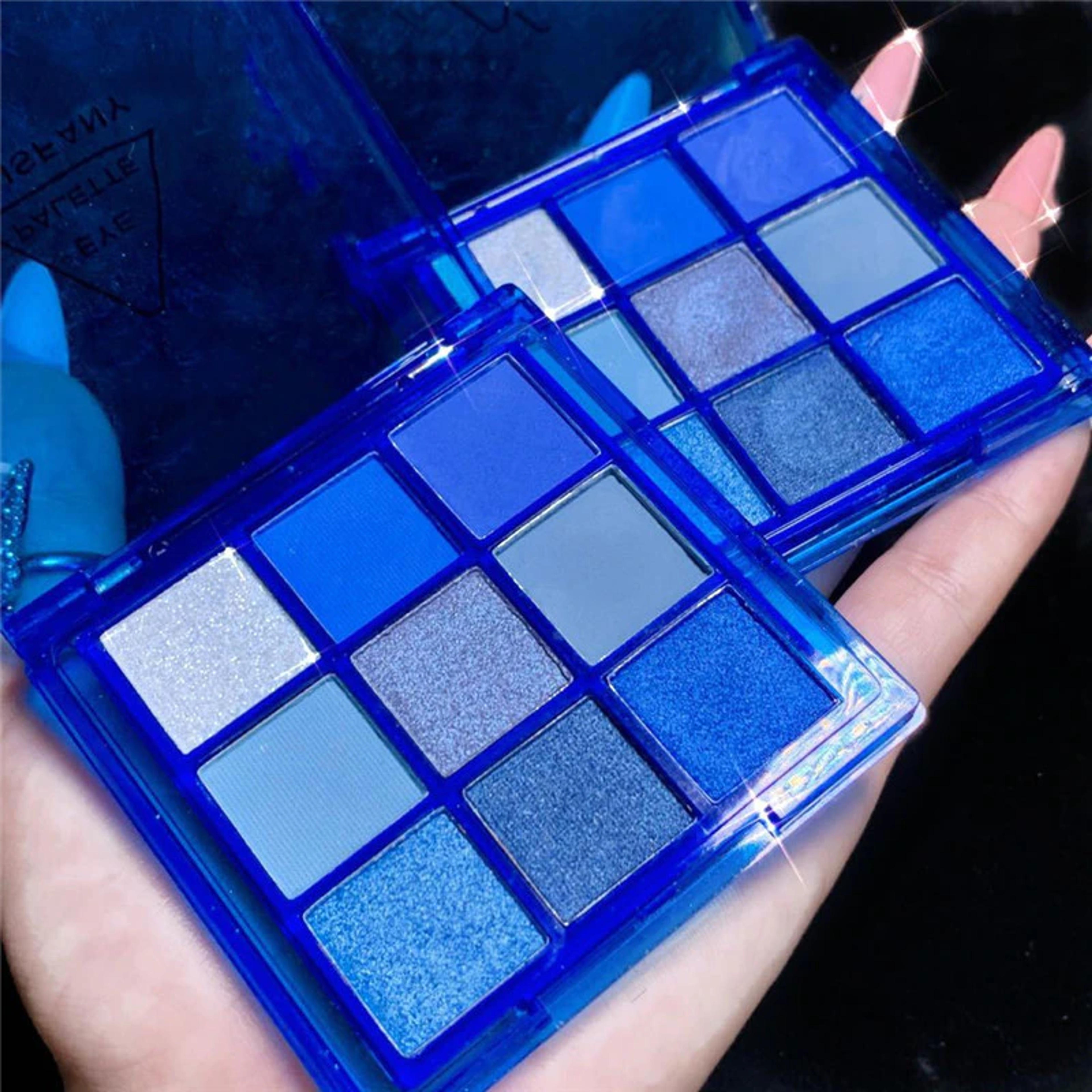 9 Colors Baby Blue Eyeshadow Makeup Pallete Matte Blue Eye Shadow Palette Shimmer Shine Diamond Yellow Neon Eyeshadow Palette|Eye Shadow| - AliExpress