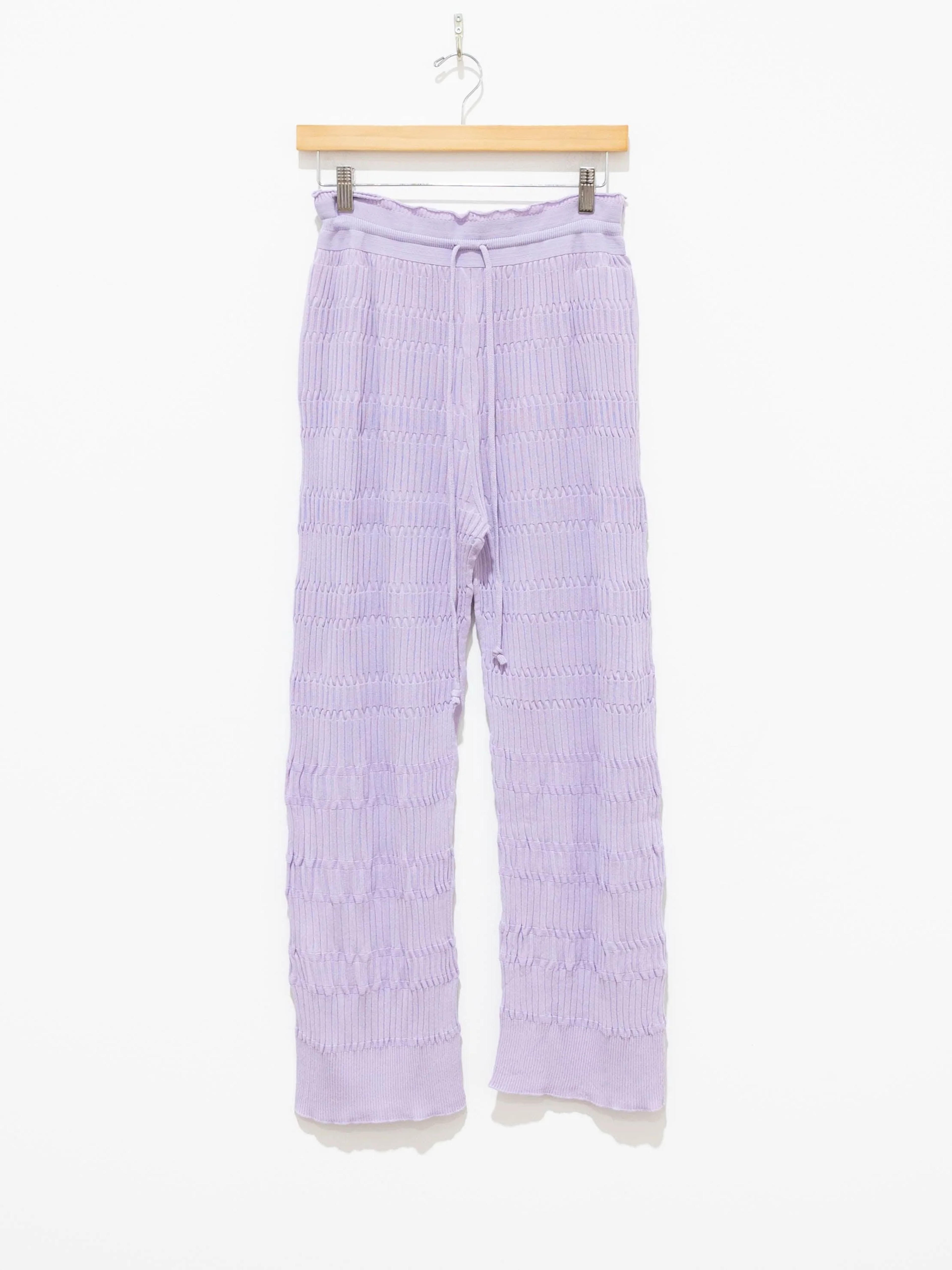 Namu Shop - Unfil High Twist Cotton Ribbed Knit Pants - Lilac