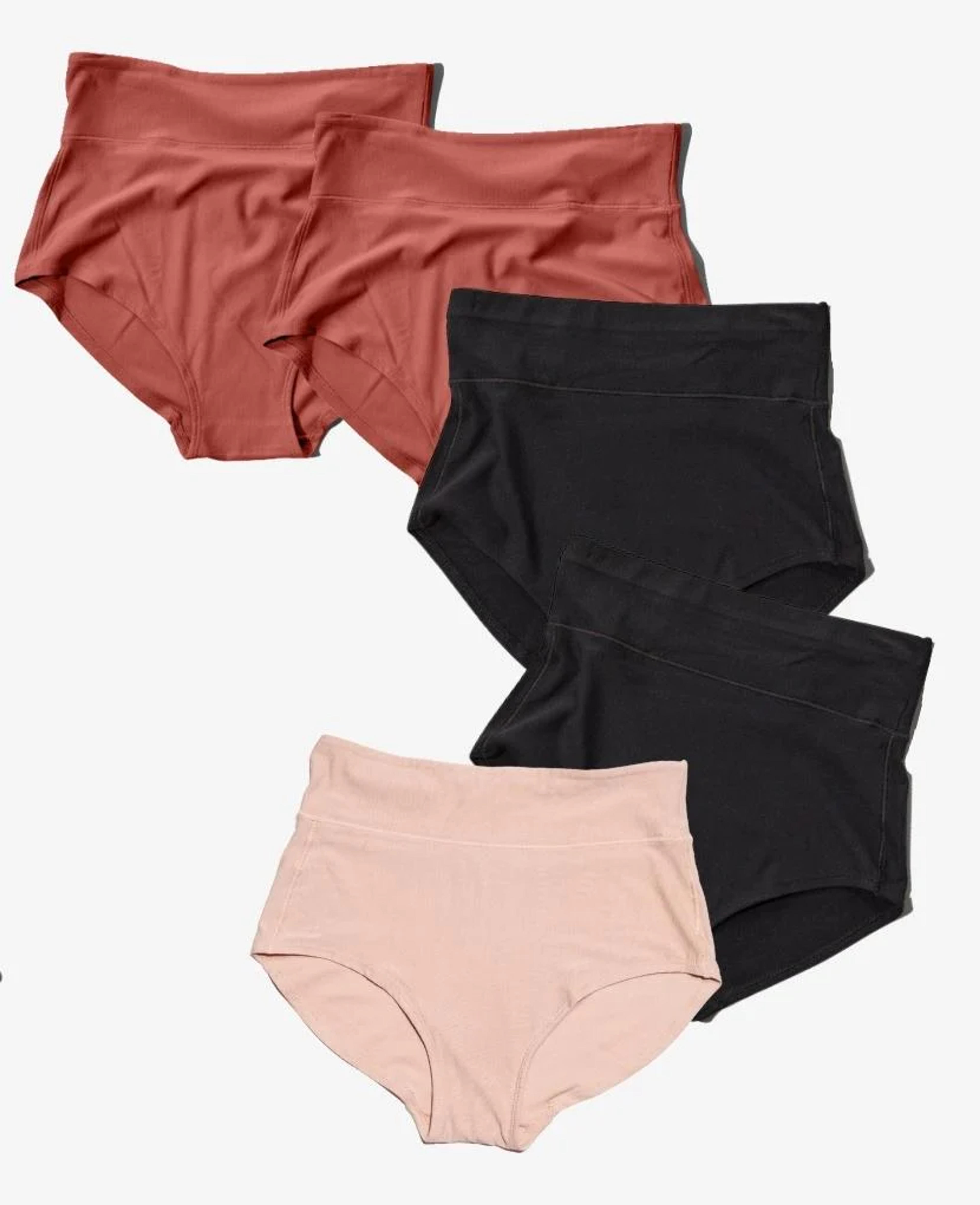 The All-In Panty: 5-Pack - Ember/Black/Clay / Small