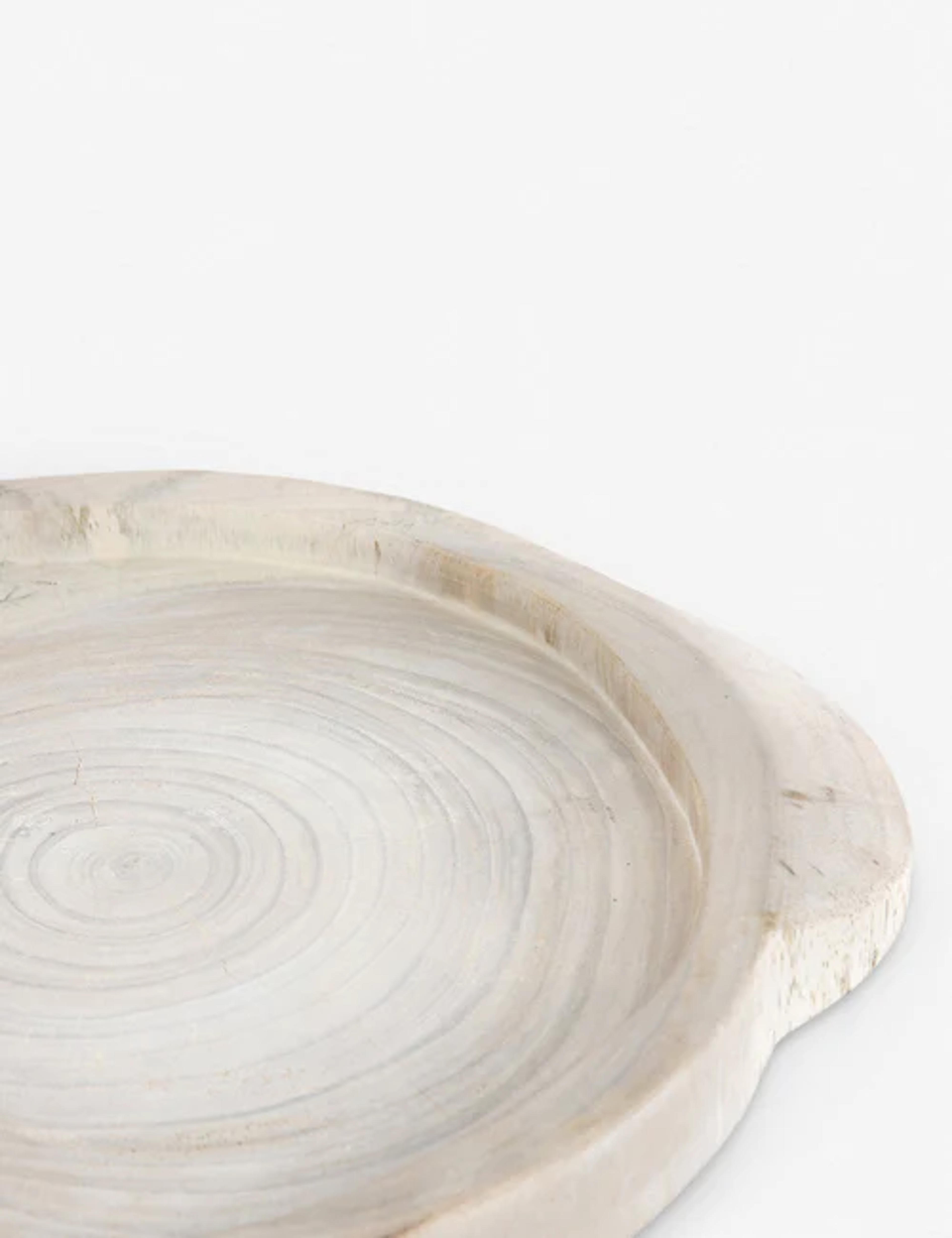 Lylah Decorative Round Wooden Coffee Table Tray