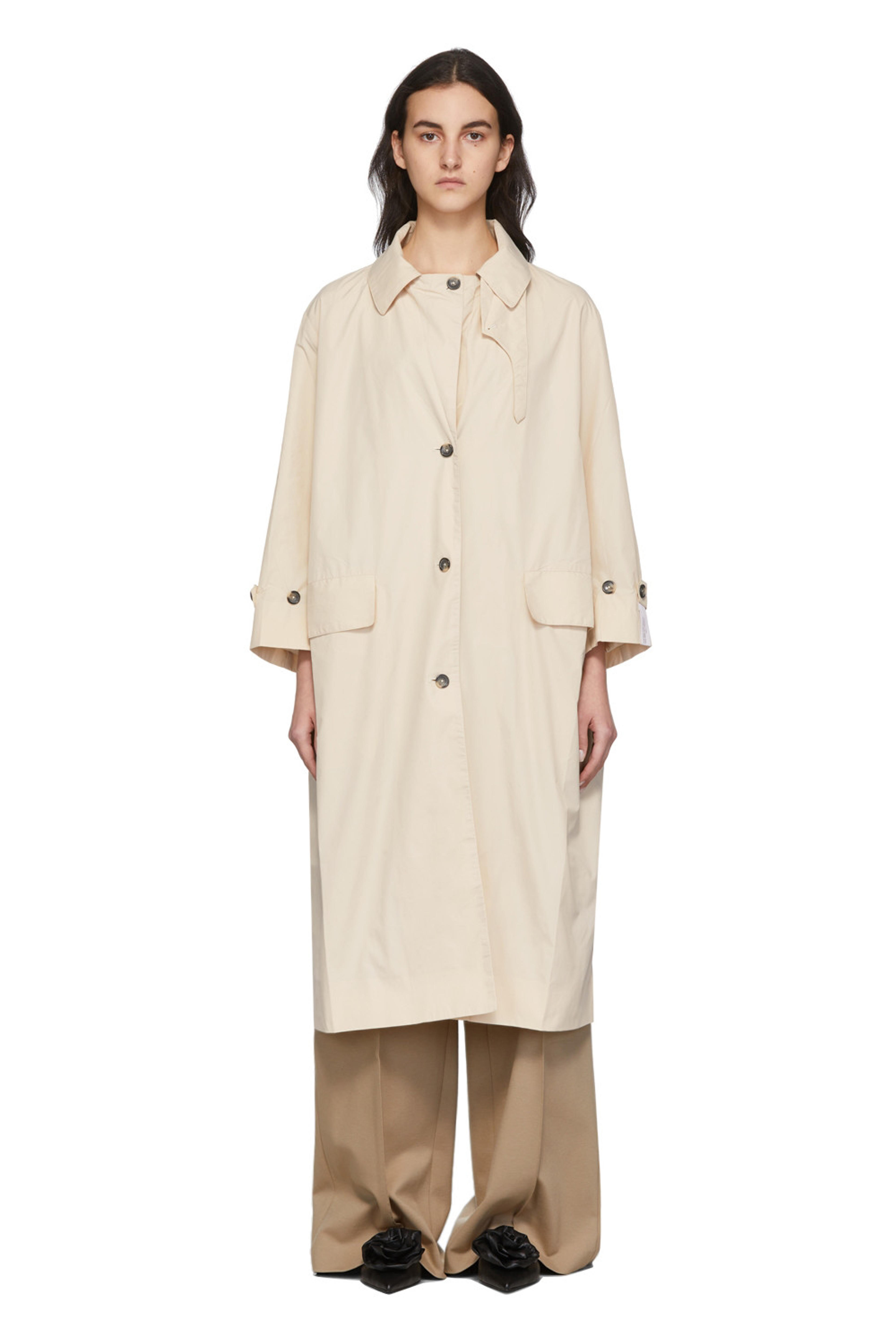 Beige Deckard Trench Coat by Rokh on Sale