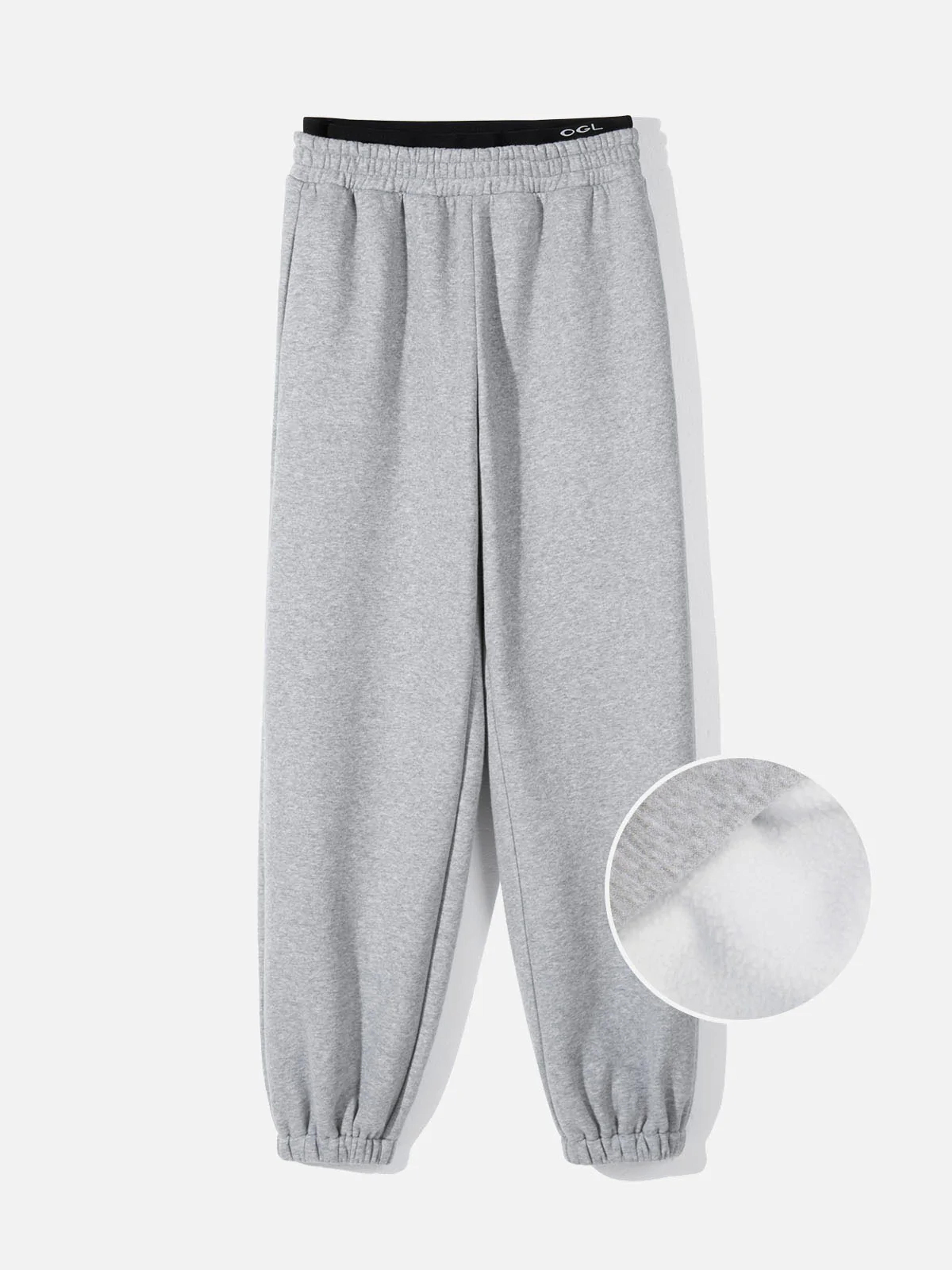 Double Waistband Sweatpants-Polar Fleece