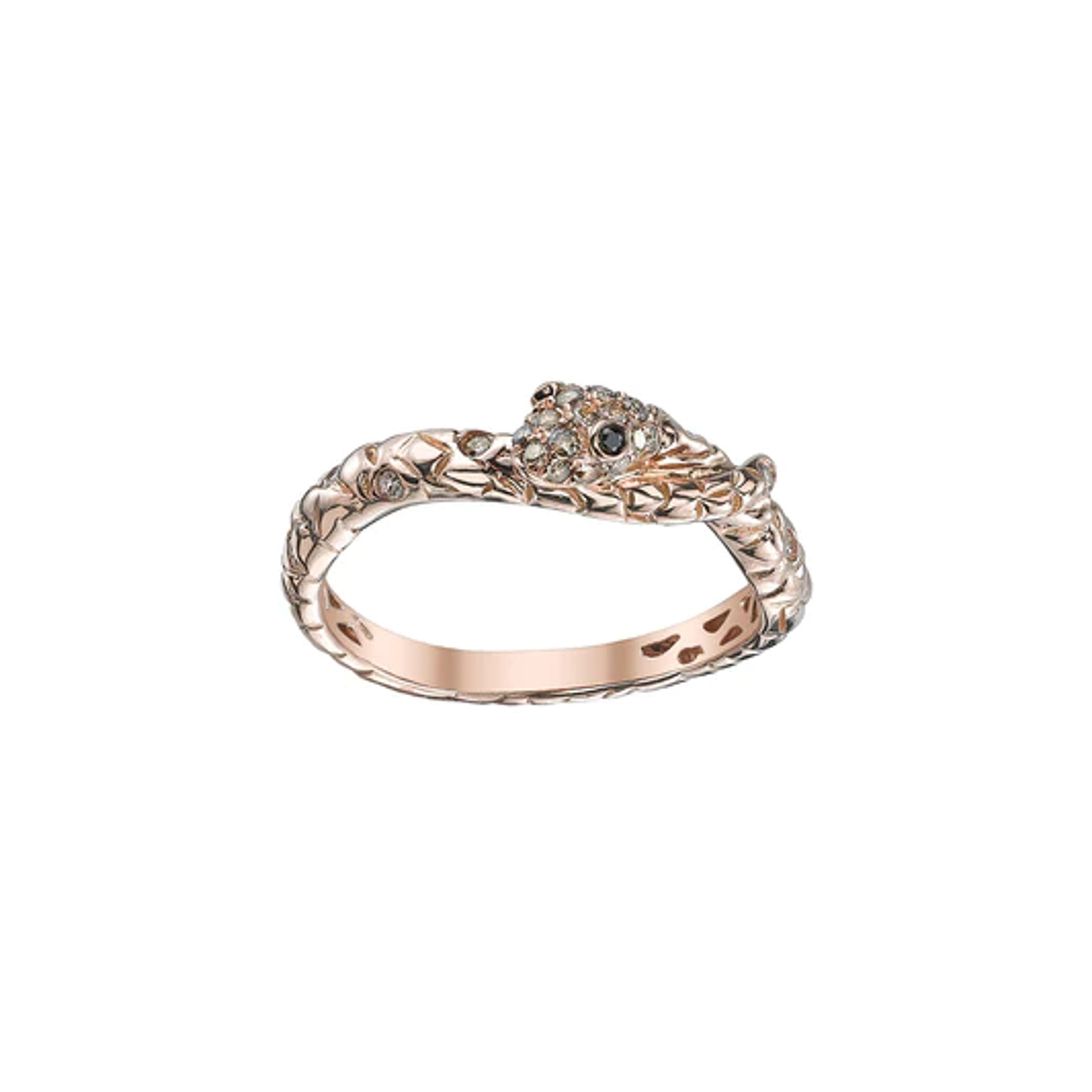 Borgioni Snake Diamond Band - Rose Gold - Rings - Broken English Jewelry