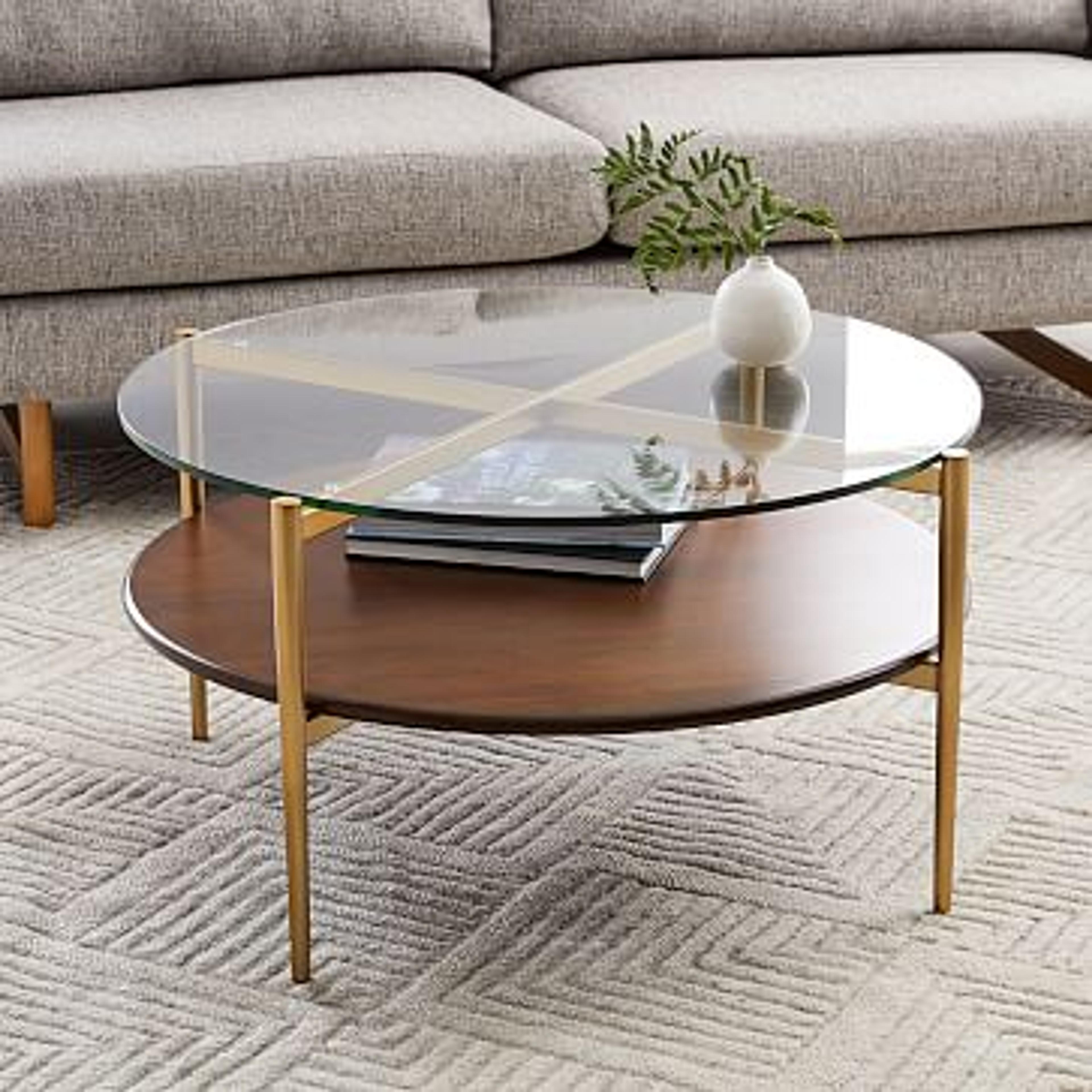 Mid-Century Art Display Round Coffee Table (34"–42")