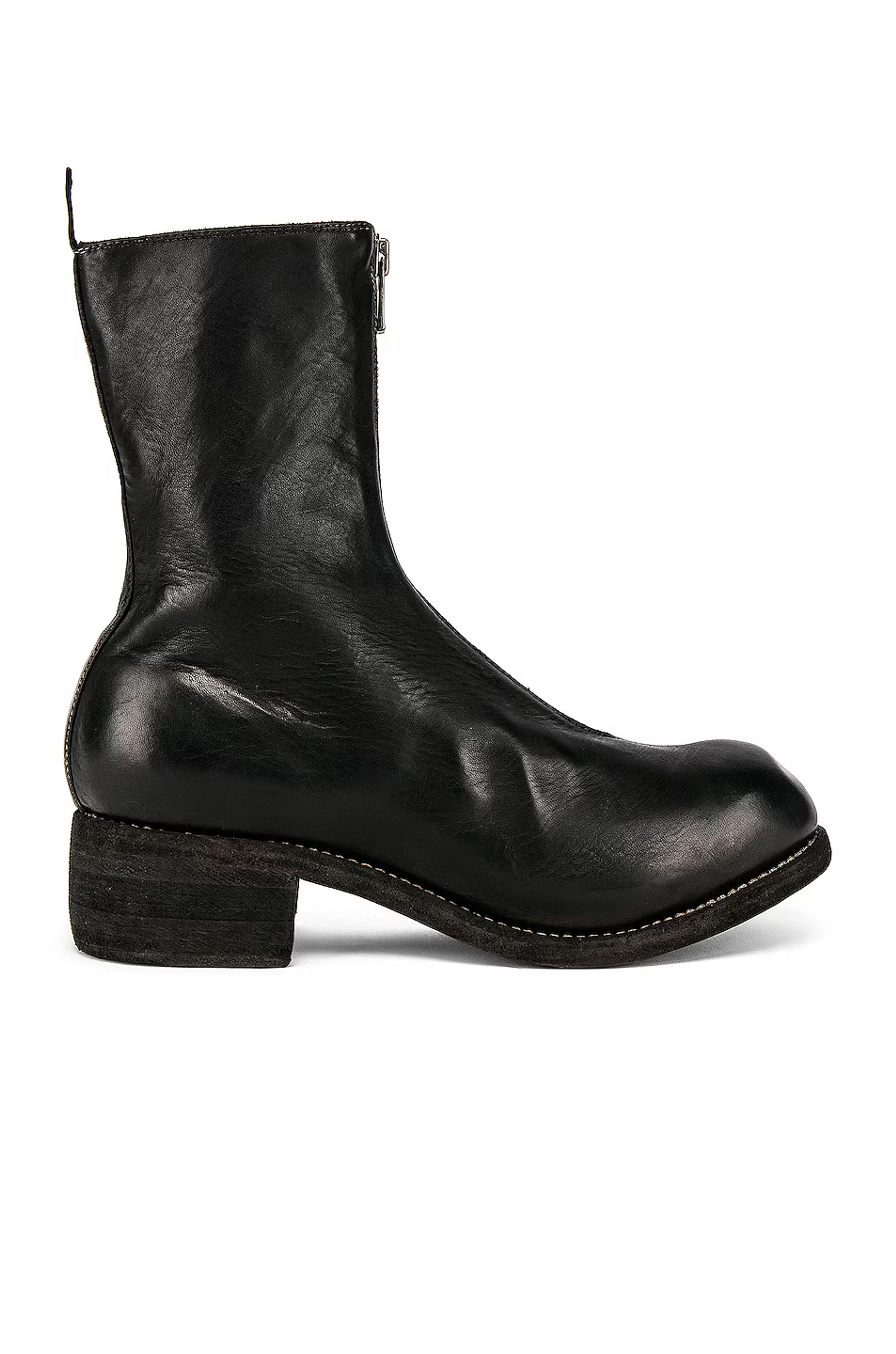 Guidi PL2 Full Grain Horse Front Zip Boot in Black | FWRD