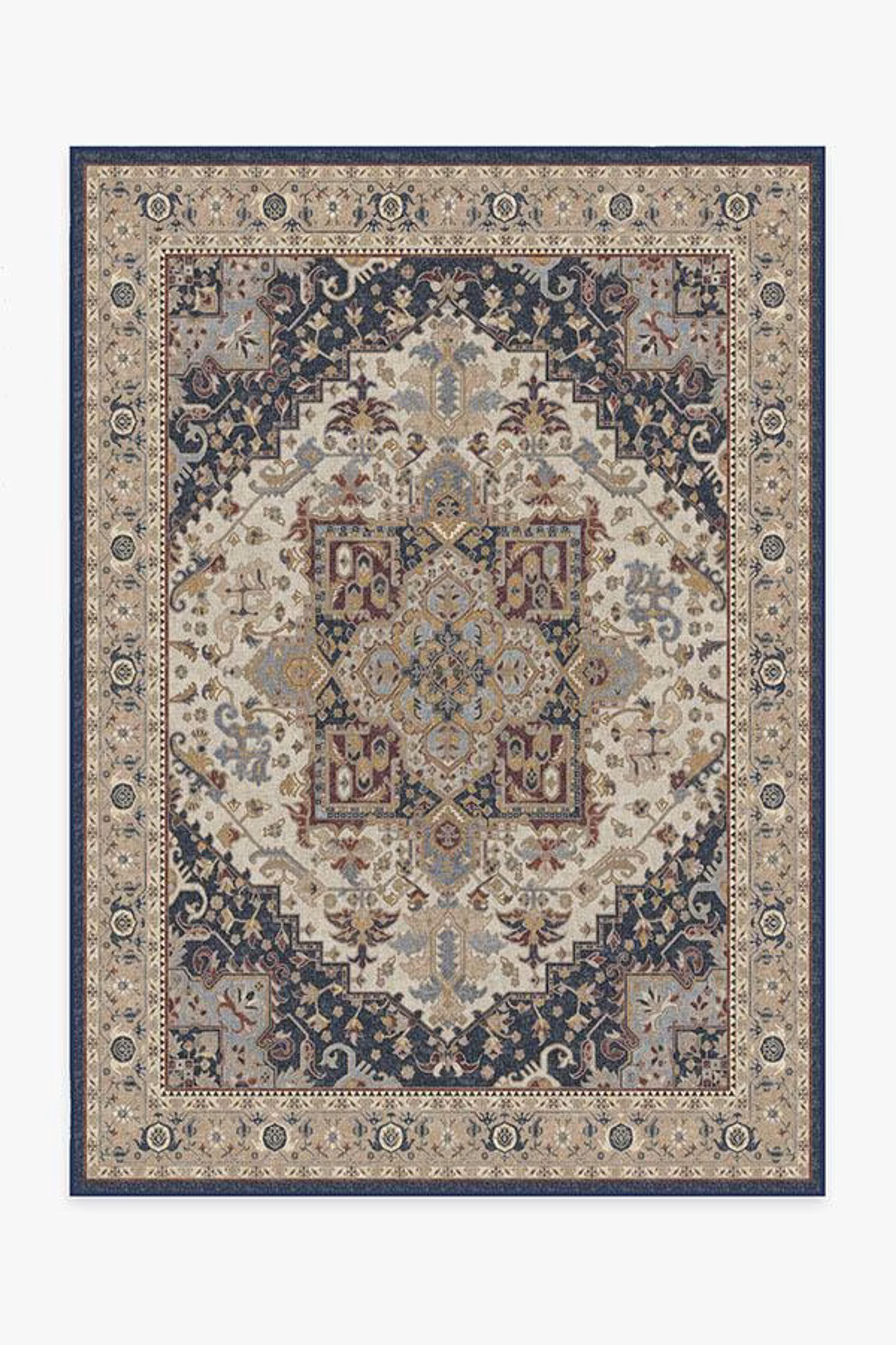 Vintage Heriz Ivory Blue Premium Rug