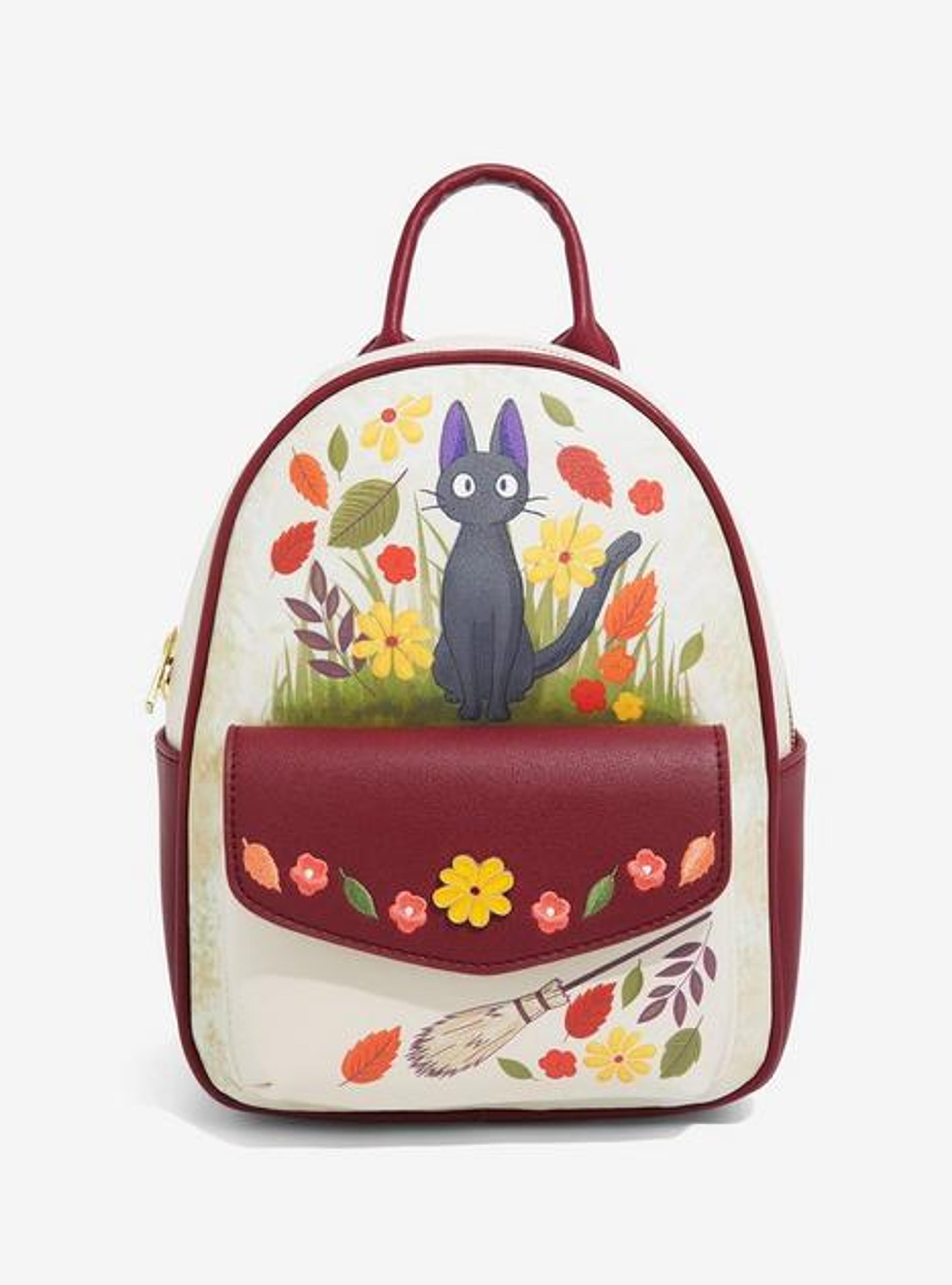 Her Universe Studio Ghibli Kiki's Delivery Service Jiji Floral Mini Backpack