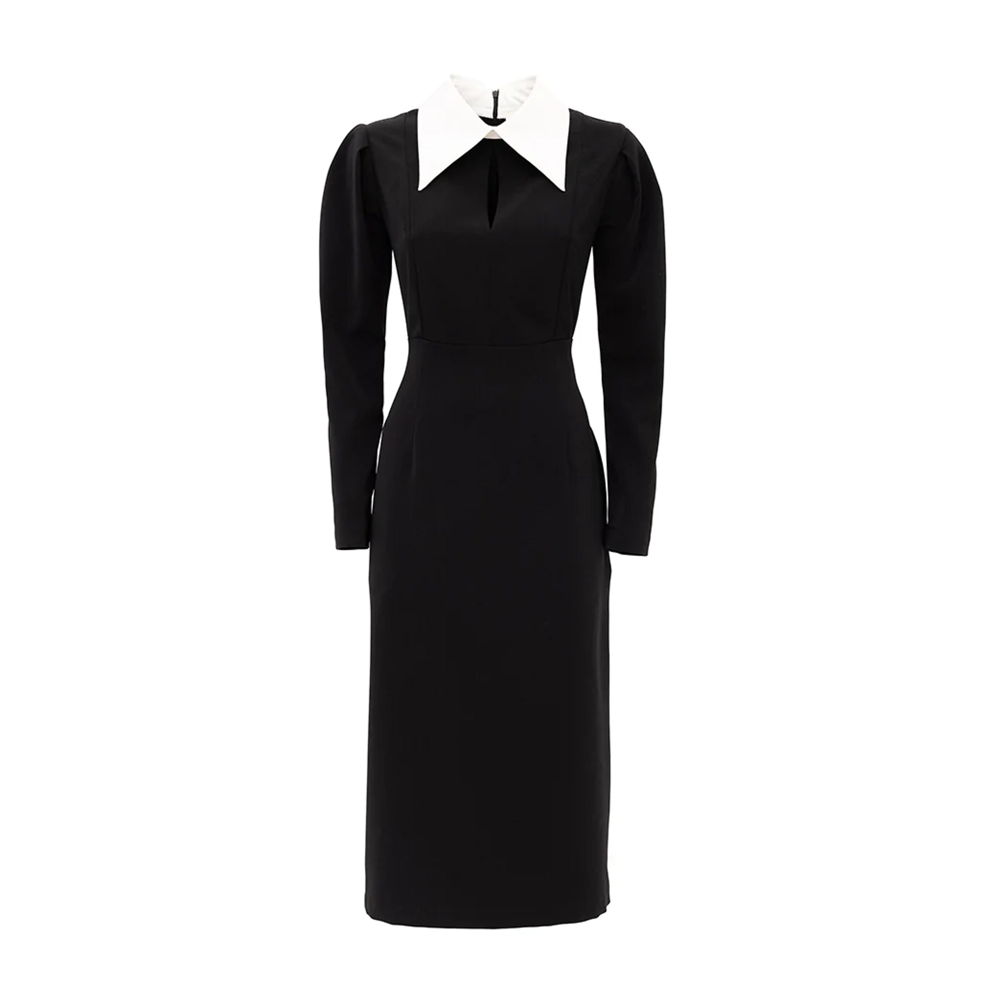 Formal Midi Dress | Black - M