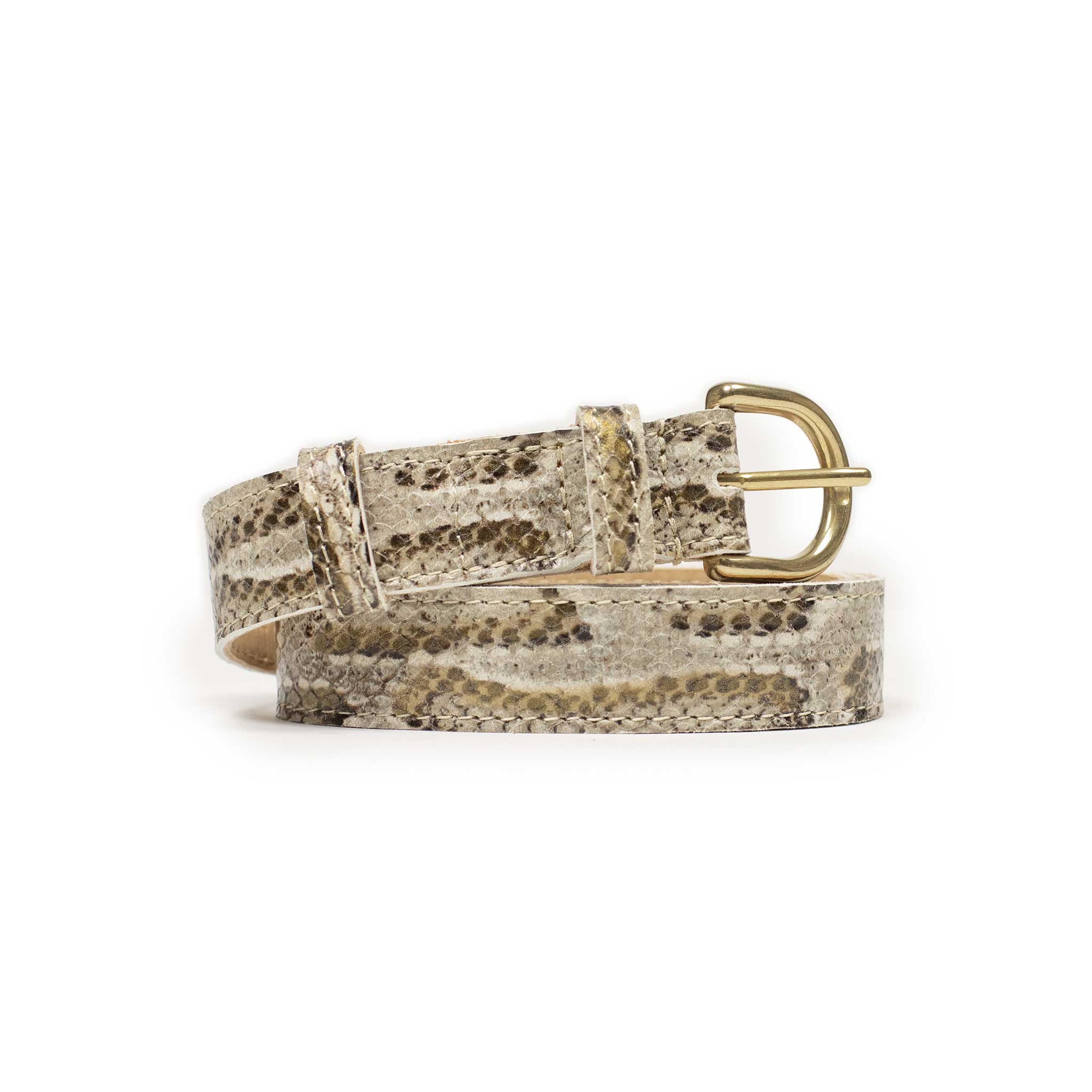 La Botte Gardiane One-inch belt in dune python stamped calf – No Man Walks Alone