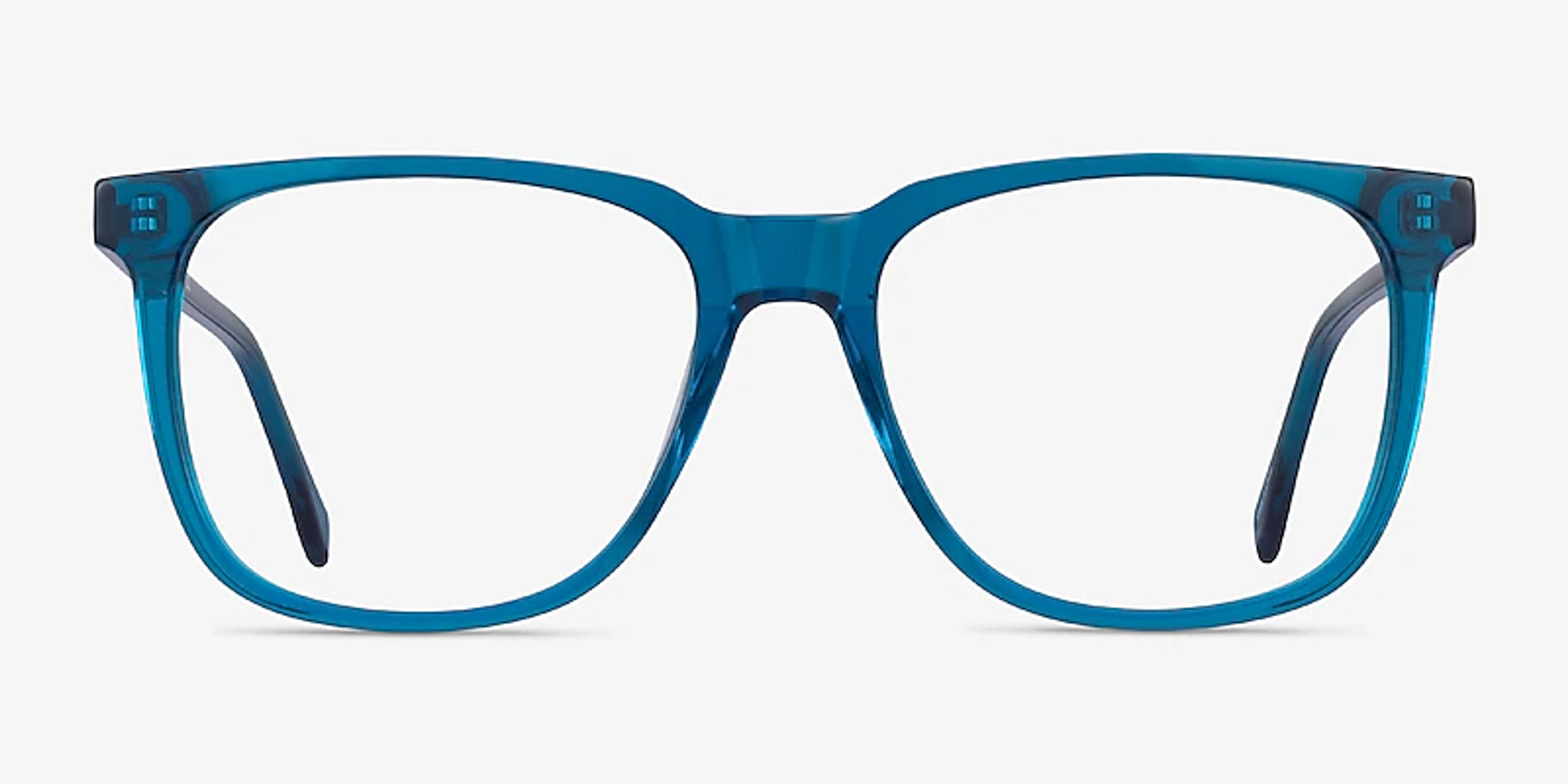 Latitude Square Clear Blue Full Rim Eyeglasses | Eyebuydirect