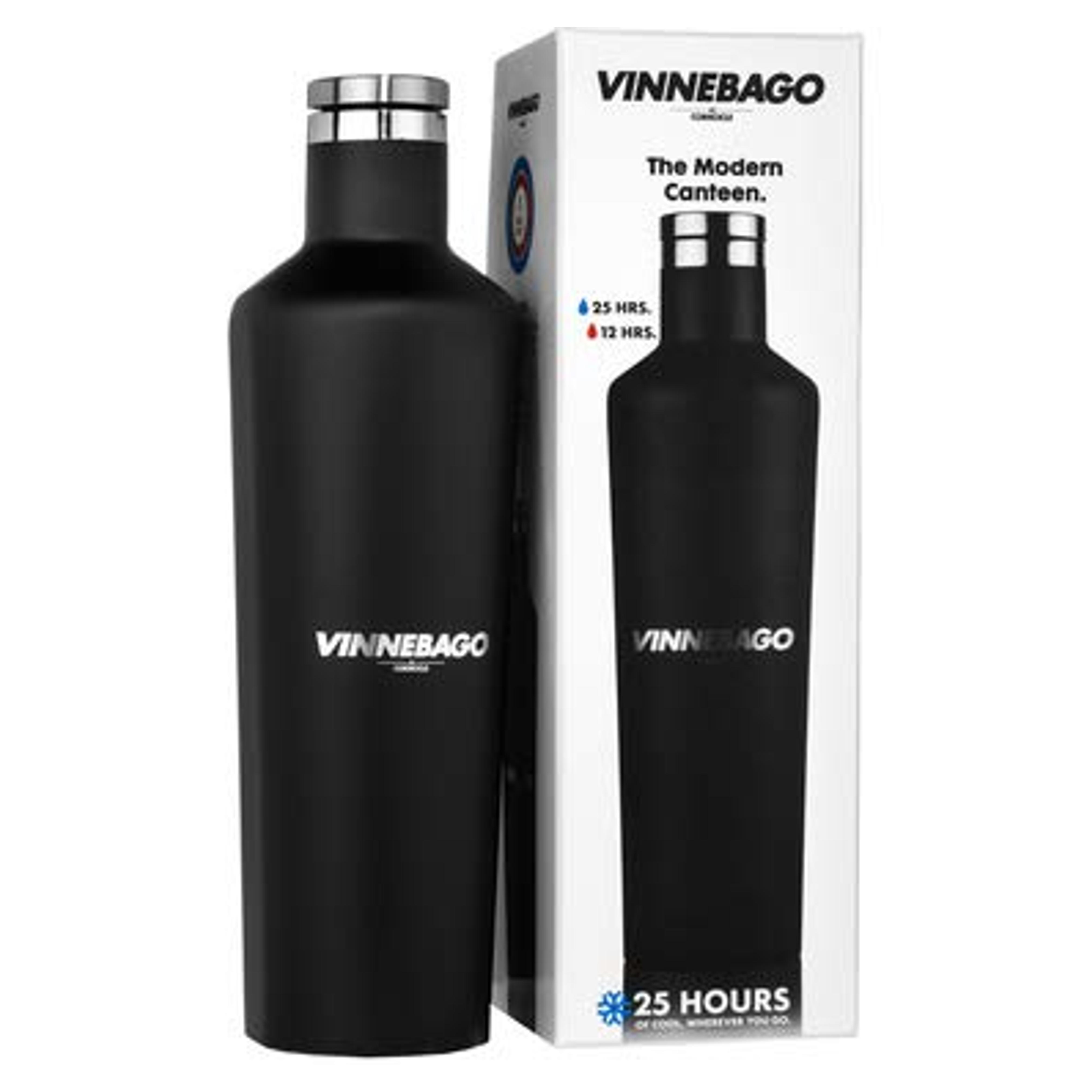 Corkcicle Vinnebago Insulated Stainless Steel Bottle/Thermos, 750ml, Black