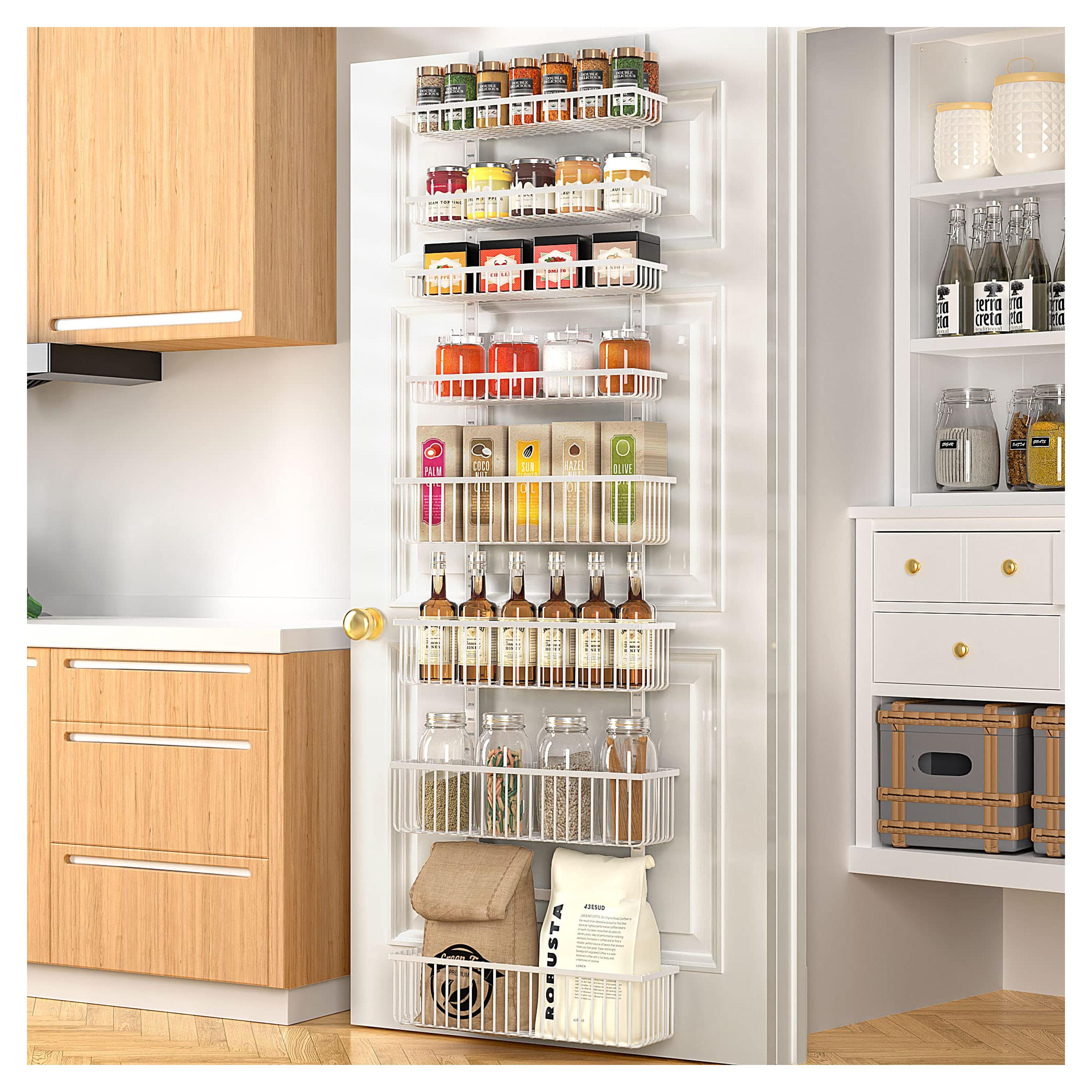 Amazon.com: Moforoco 8-Tier Over The Door Pantry Organizer, Pantry Organization and Storage, Black Hanging Basket Wall Spice Rack Seasoning Shelves, Home & Kitchen Laundry Room Bathroom Essentials accessories : Home & Kitchen
