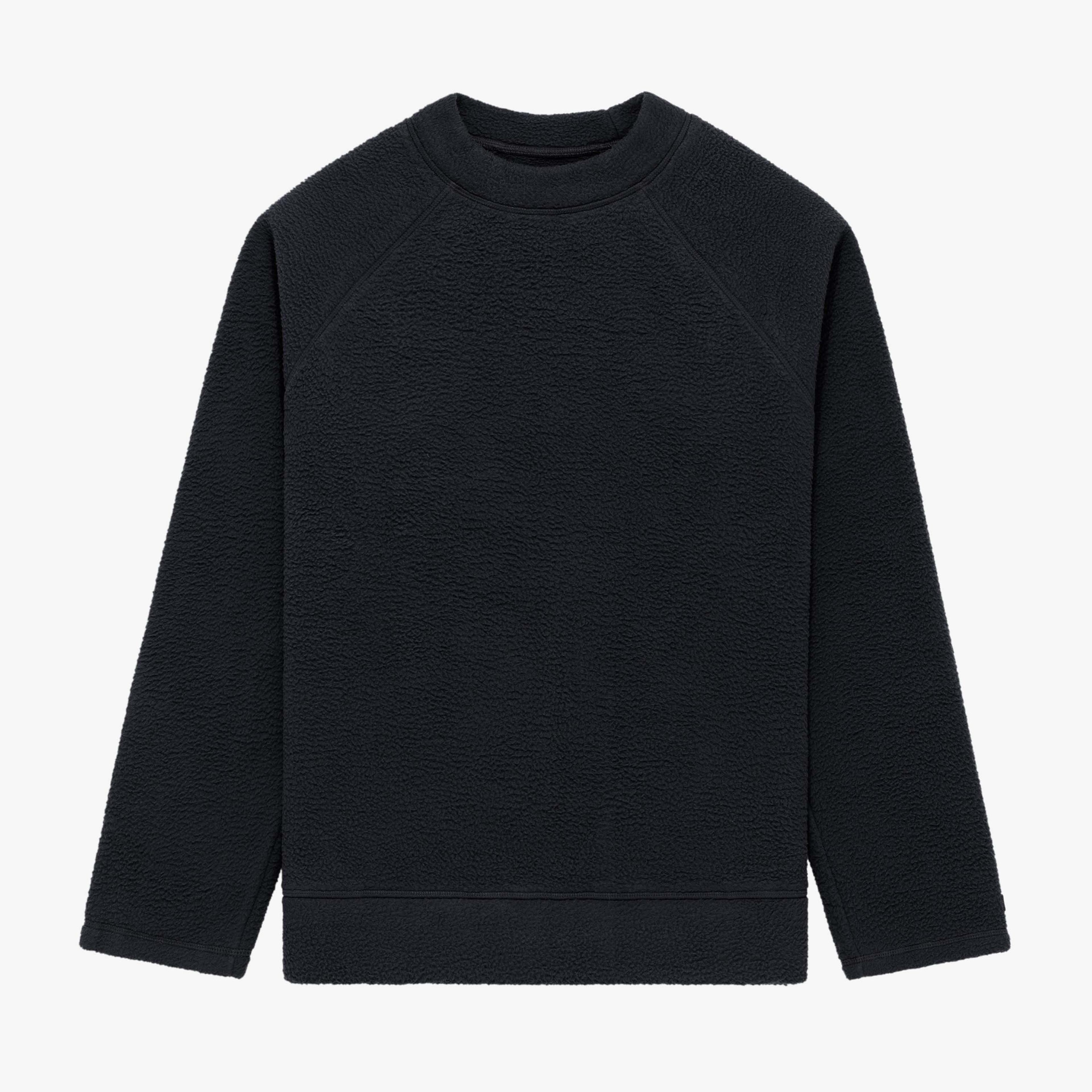 Deep Pile Crewneck Sweatshirt - JET BLACK / S