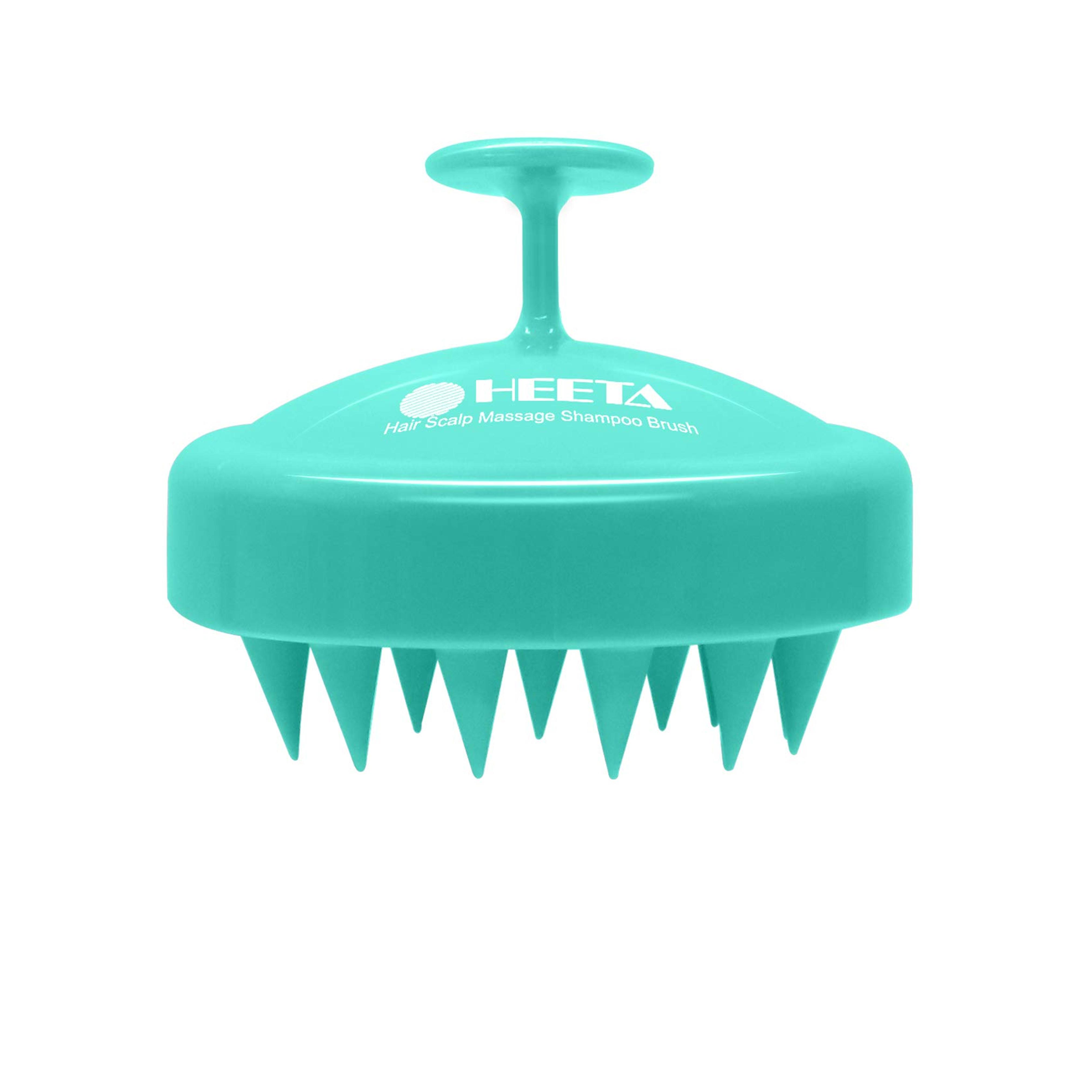 HEETA Hair Scalp Massager/Scrubber with Soft Silicone Bristles for Hair Growth & Dandruff Removal, Hair Shampoo Brush for Scalp Exfoliator, Green