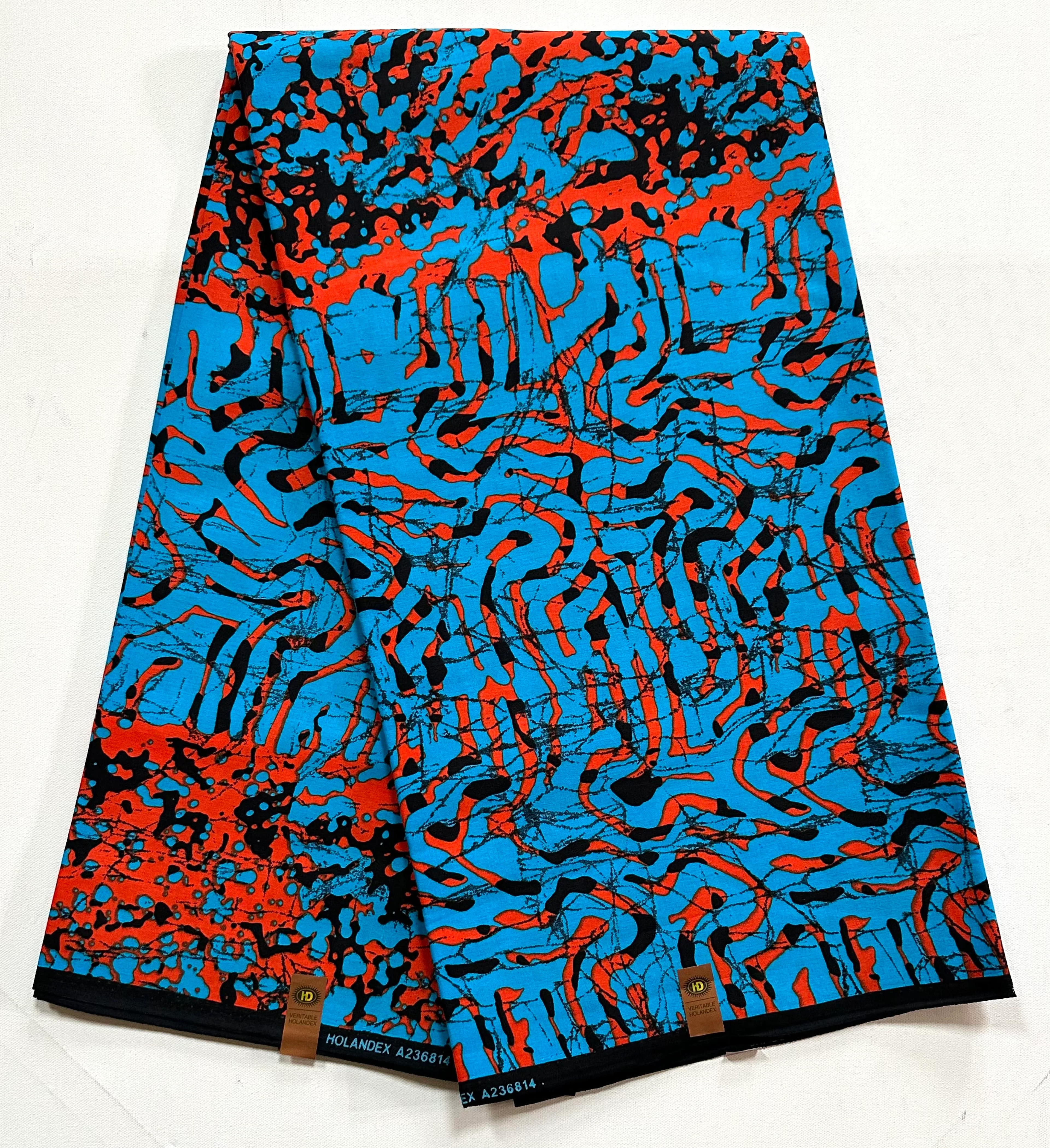 African Print Fabric/ Ankara Blue Black Orange - Etsy