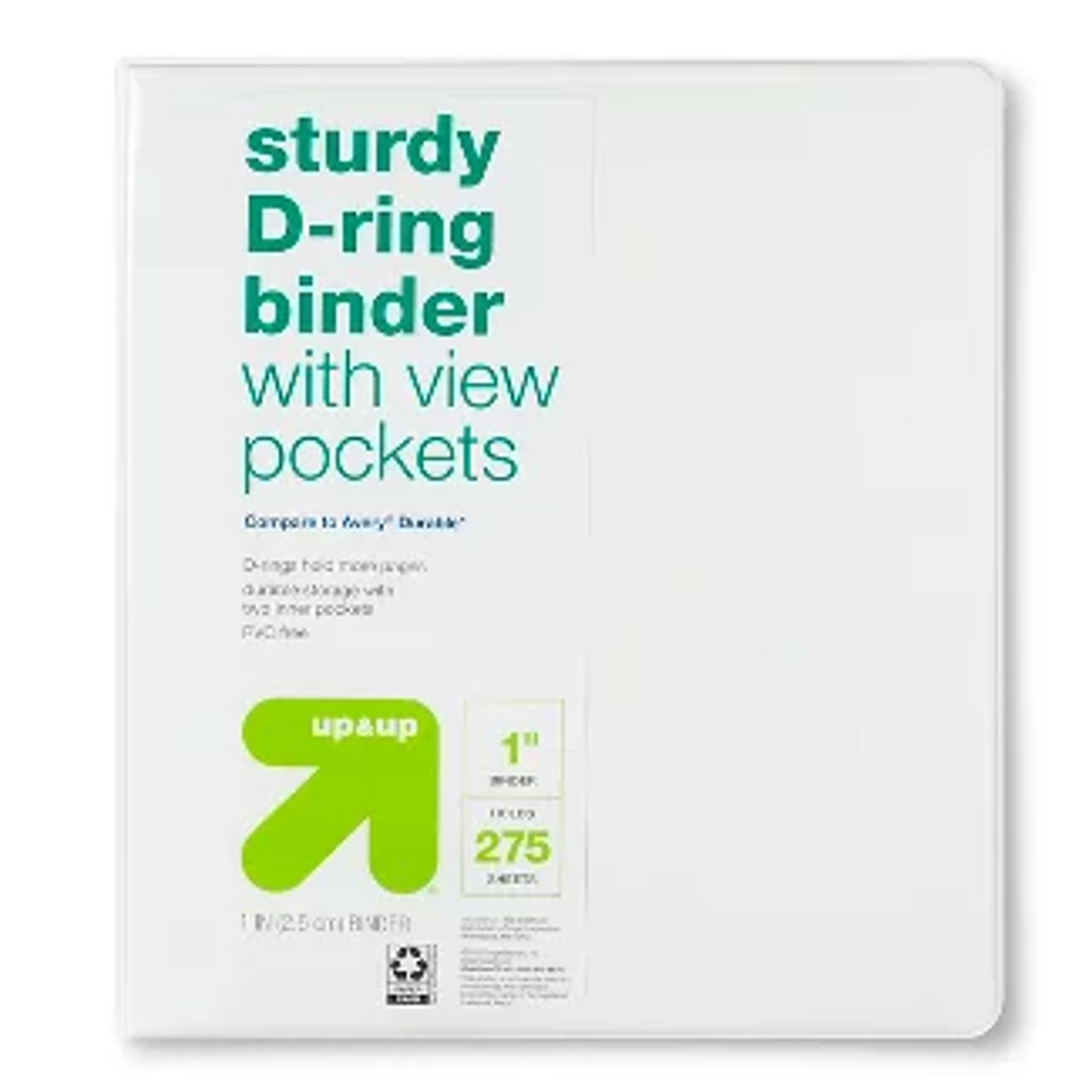 1" 3 Ring Binder Clear View - Up & Up™ : Target