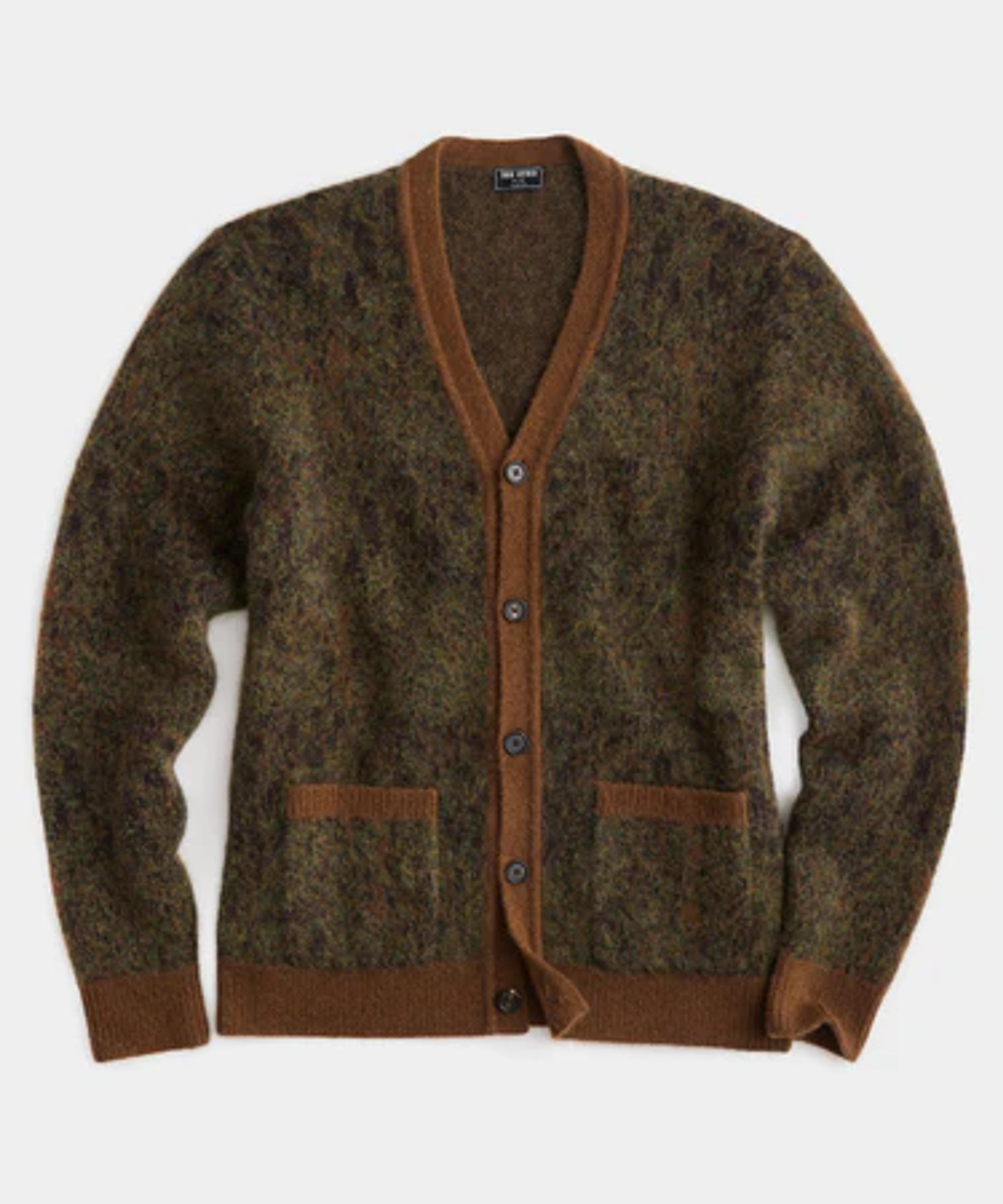 Mohair Camo Cardigan in Olive Camo Print