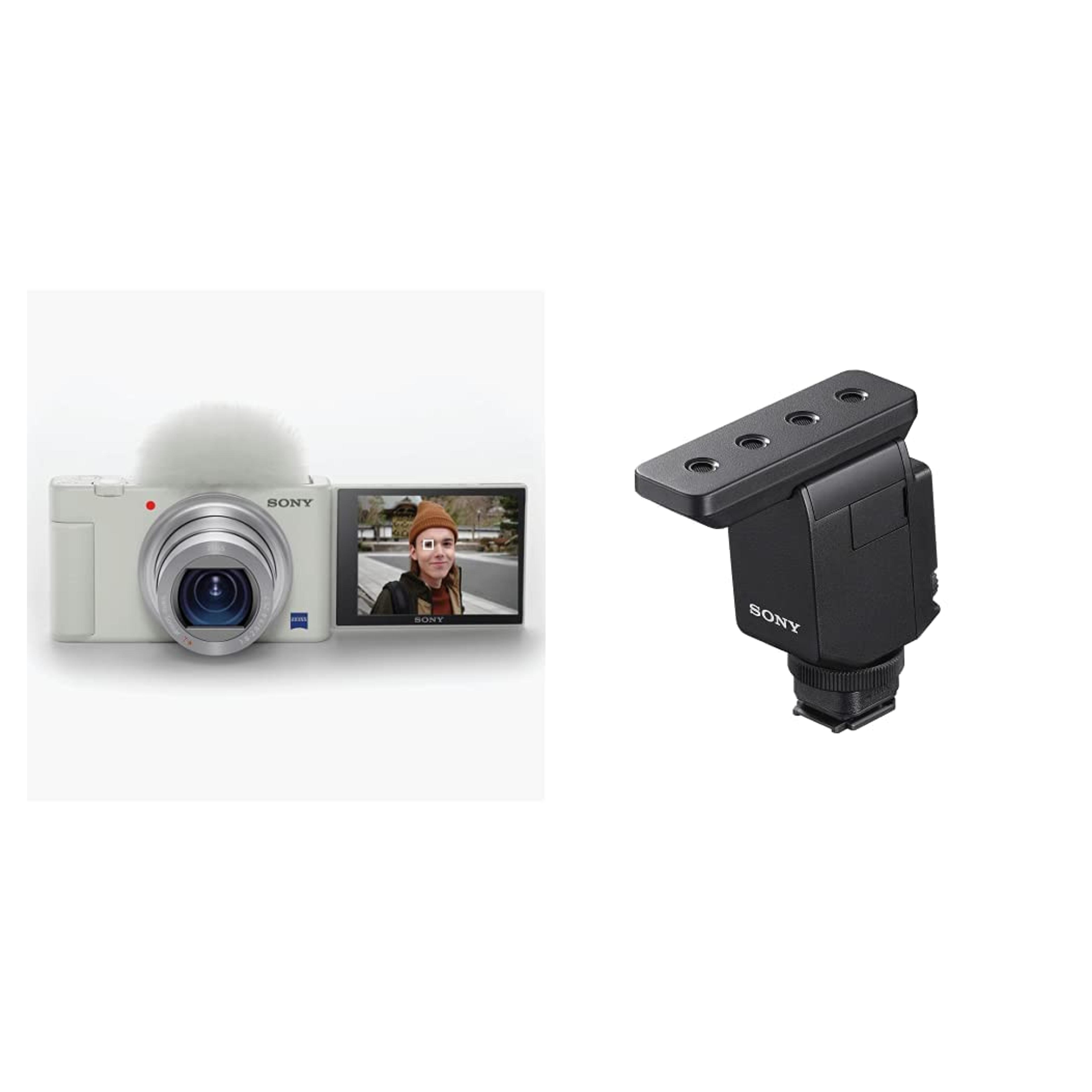 Sony ZV-1 Digital Camera for Content Creators, Vlogging and YouTube with Flip Screen, Live Video Streaming, Compact Digital MI Microphone with Beamforming Technology for three switchable directivities