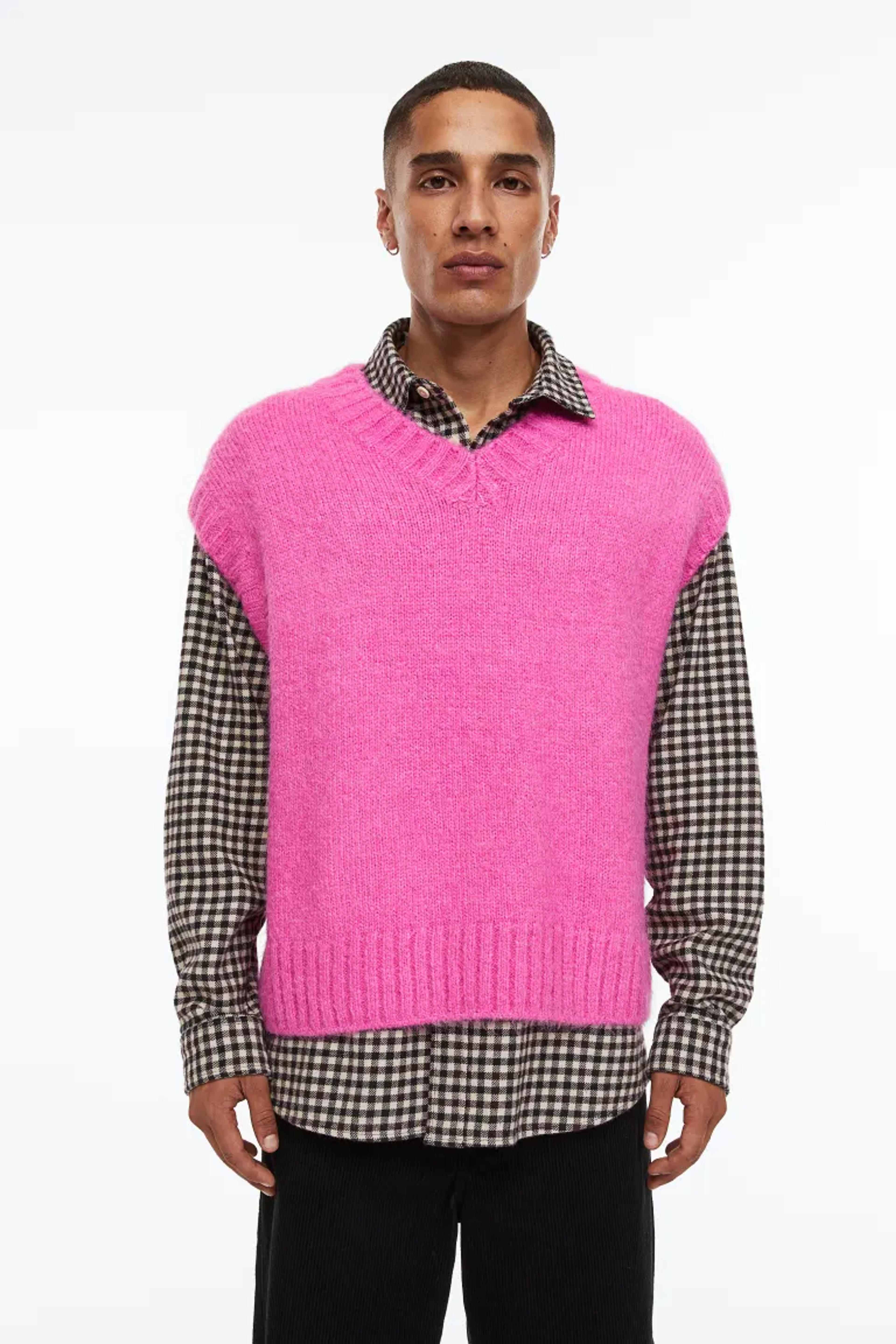 Relaxed Fit Sweater Vest - Pink - Men | H&M US