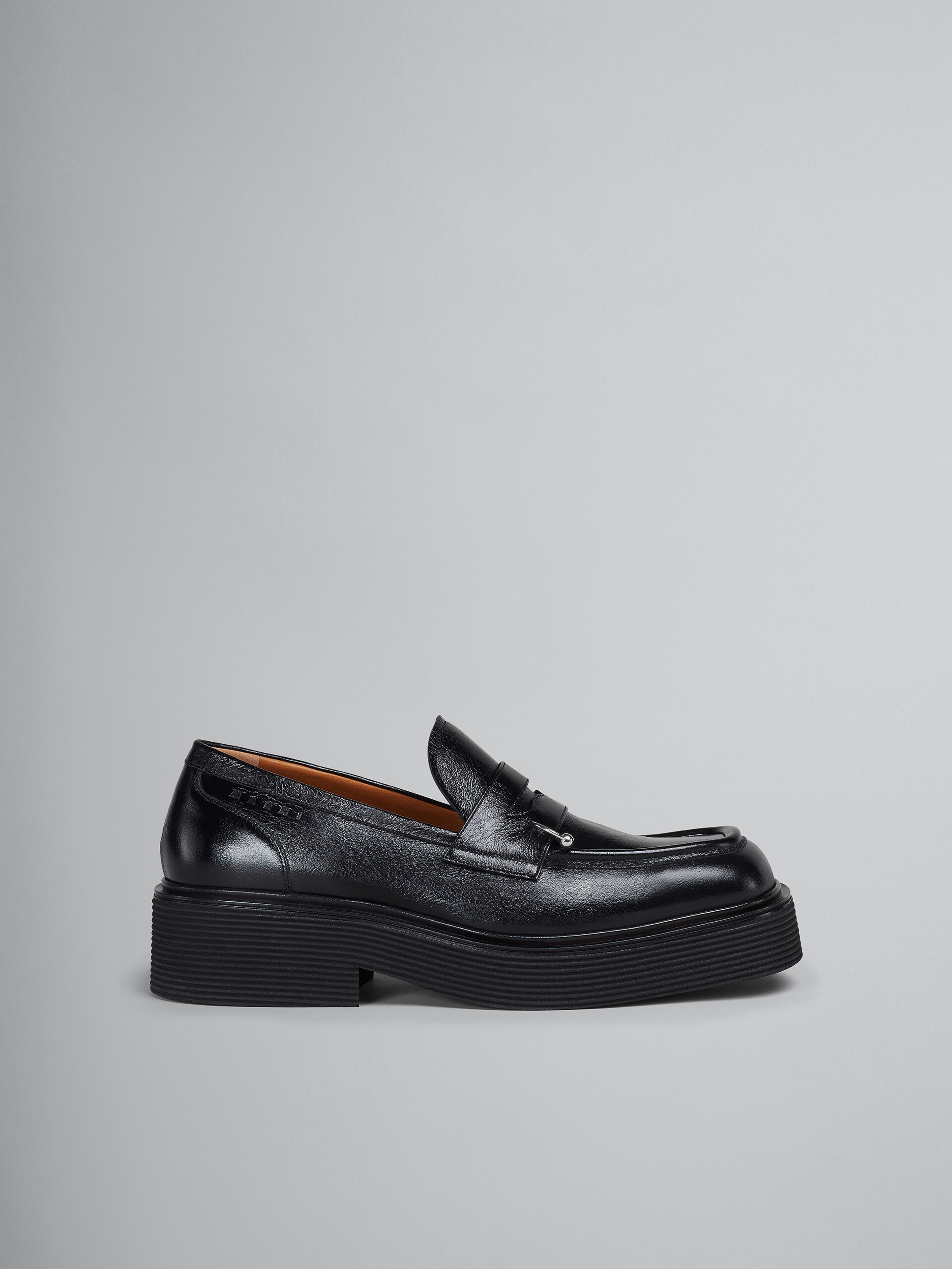 Black leather moccasin | Marni