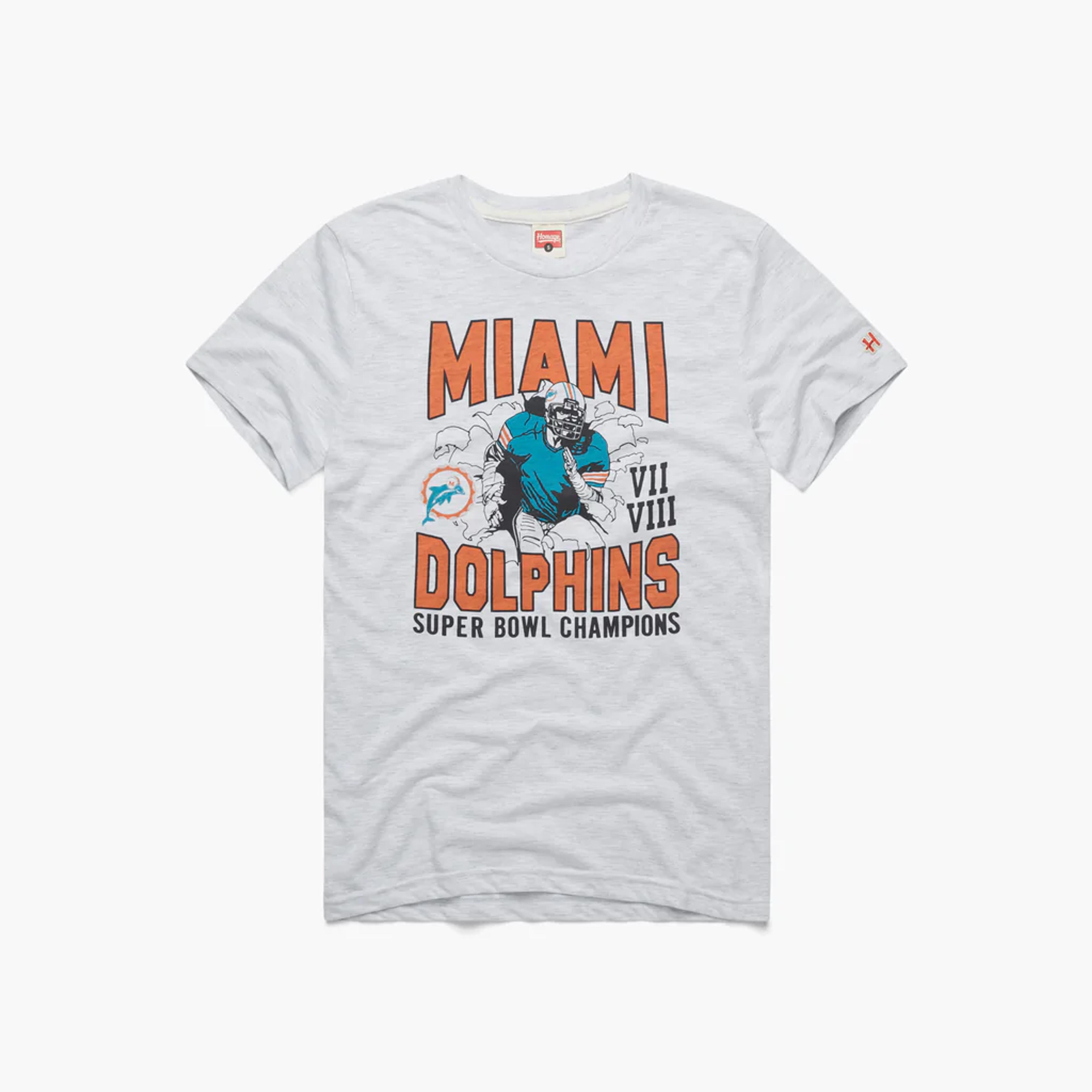 Dolphins 2 Time Super Bowl Champions | Retro Miami Dolphins T-Shirt – HOMAGE