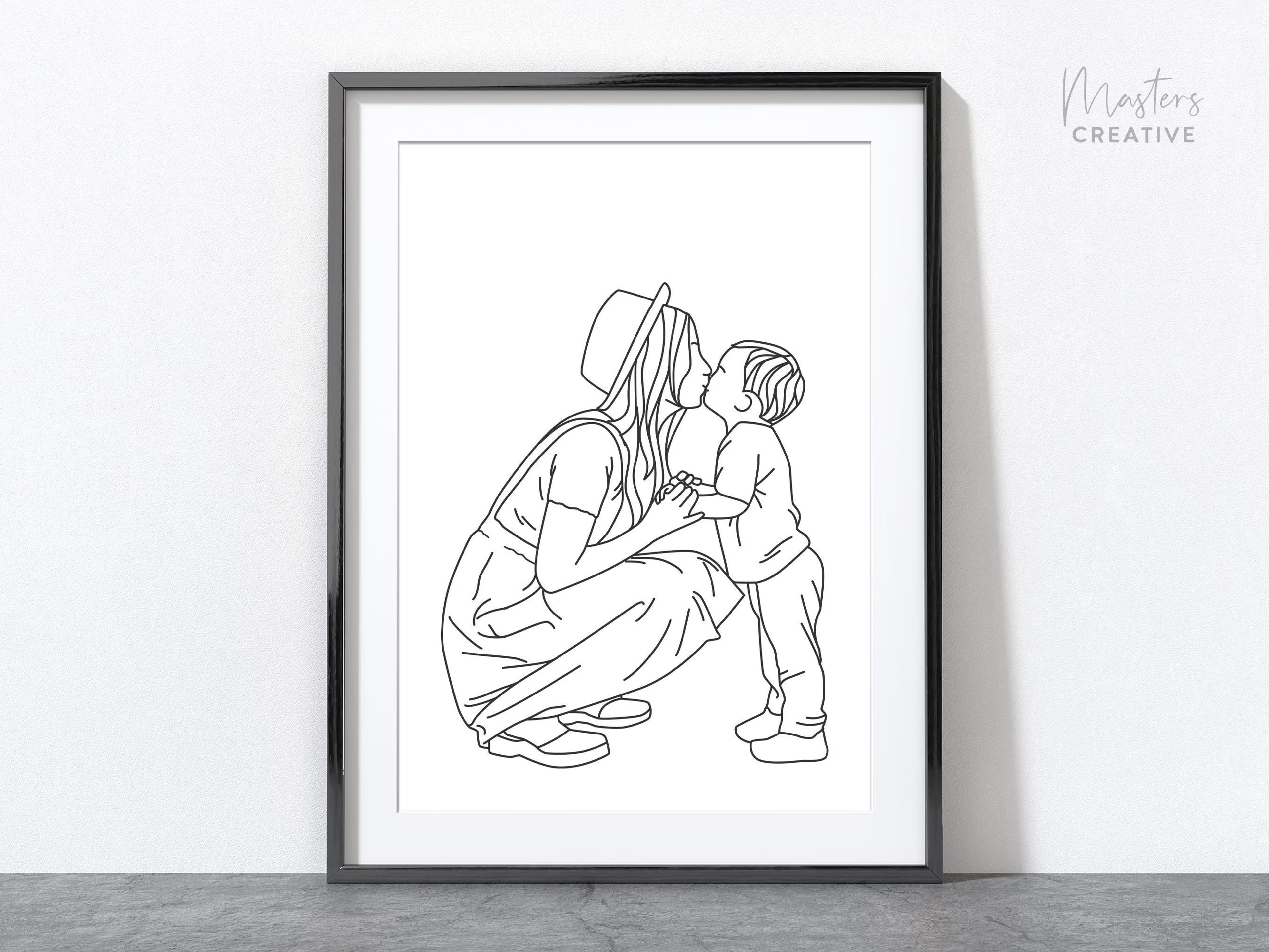 Custom Line Art Portrait From Photo Personalised Portrait - Etsy