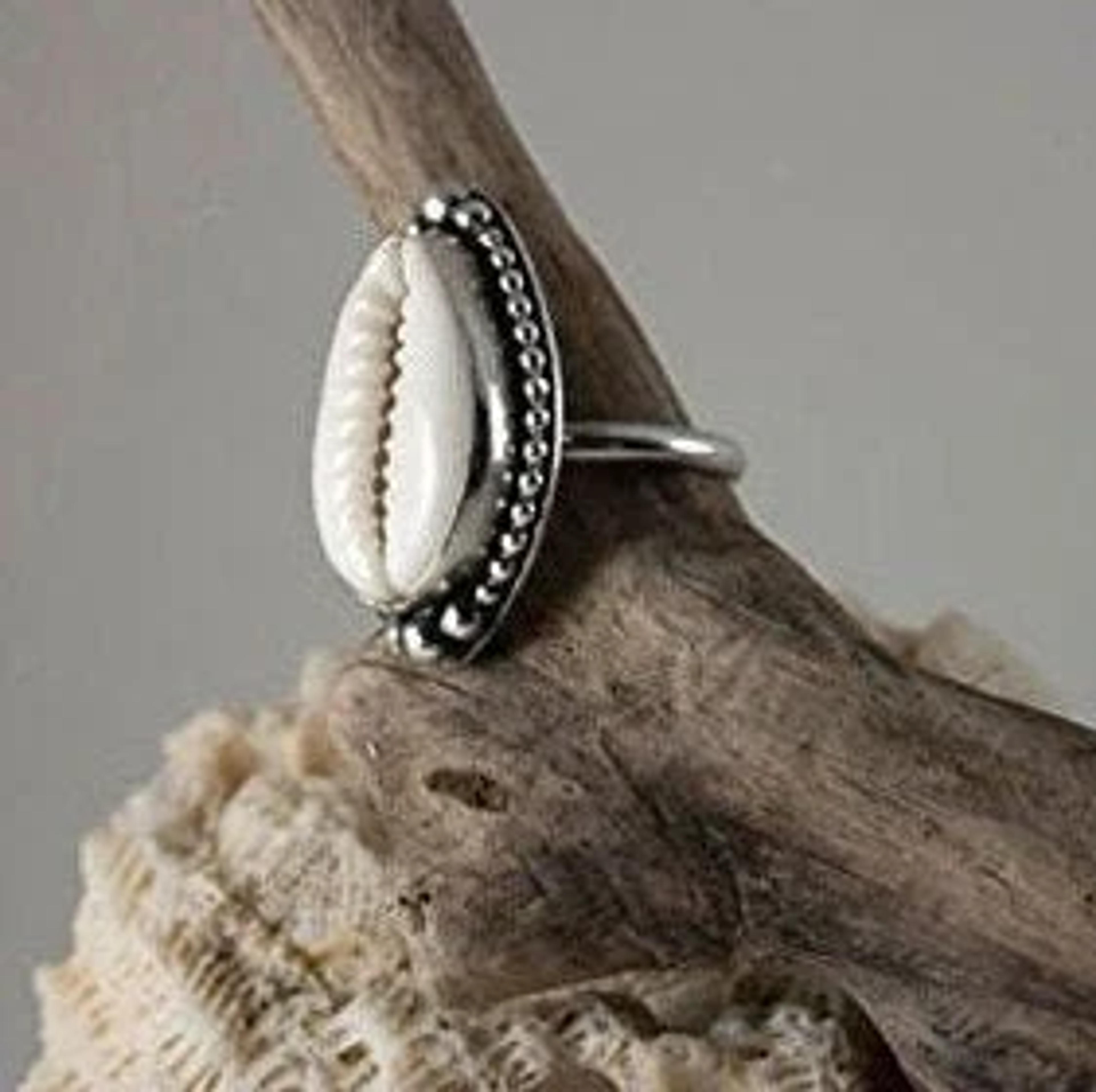 Triple Dotted Cowrie Ring Cowrie Shell Ring Beach Shell - Etsy
