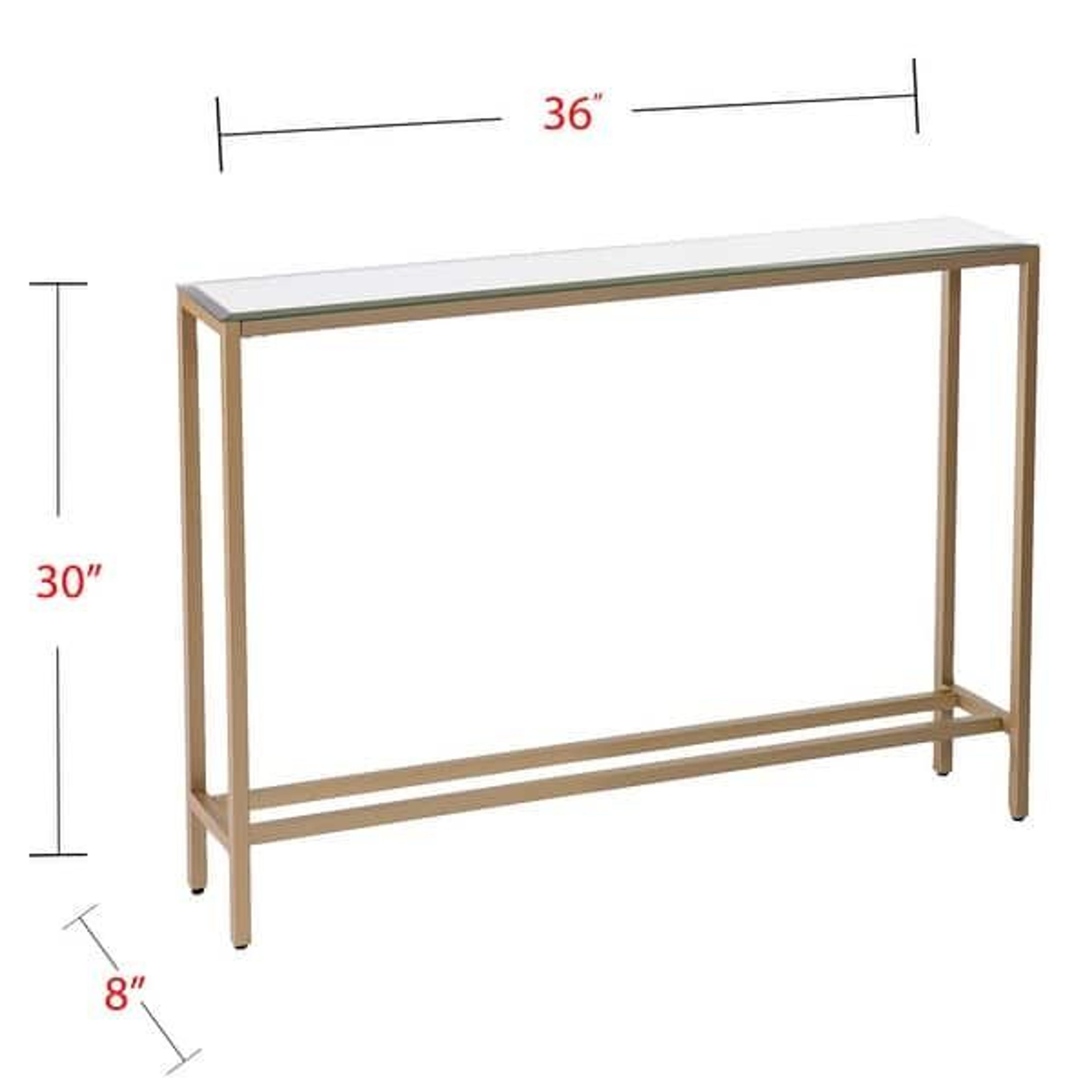 SEI Furniture Ham Narrow Console Table - Gunmetal Grey