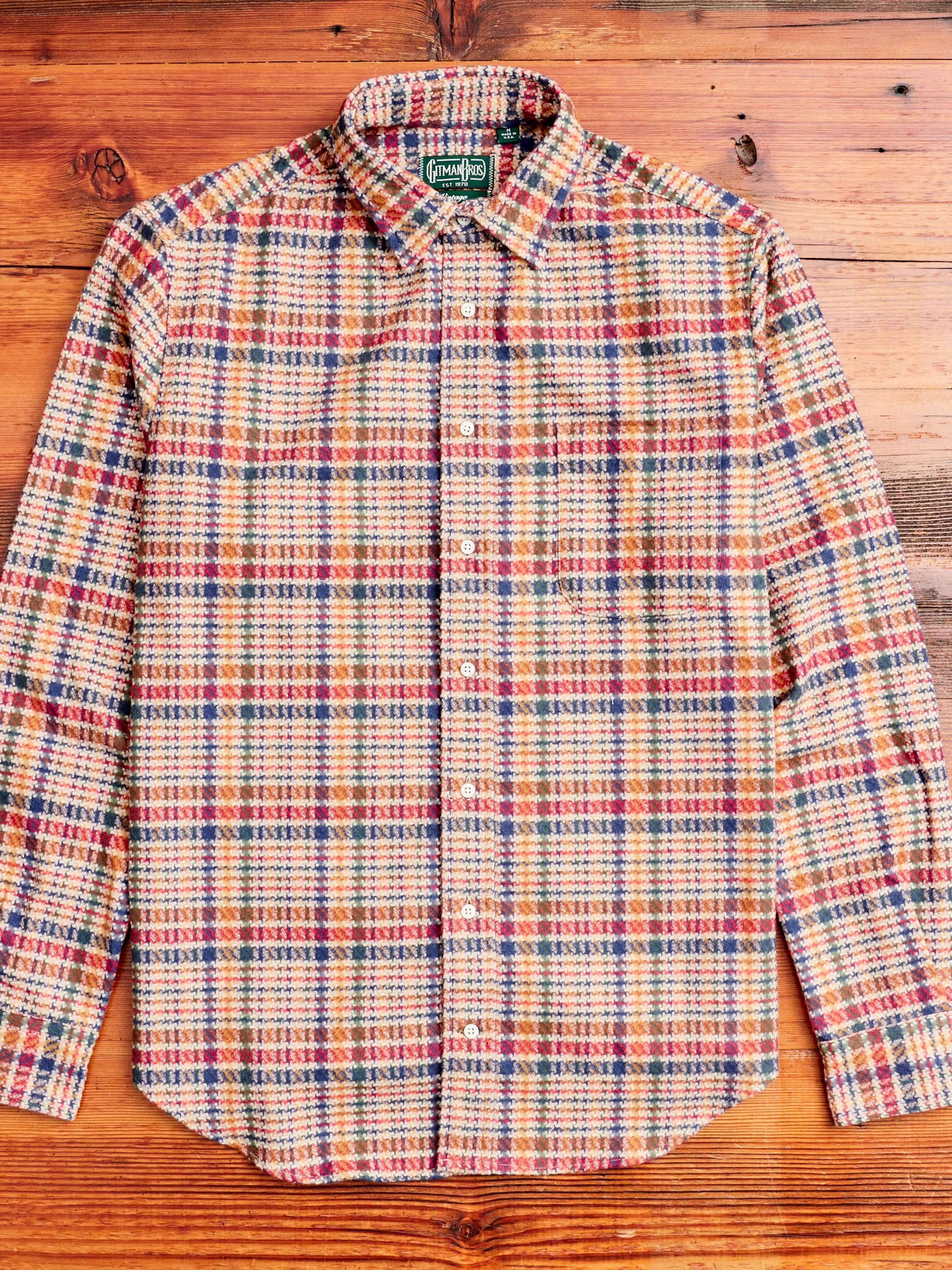 Large Houndstooth Check Flannel in Multi - Large