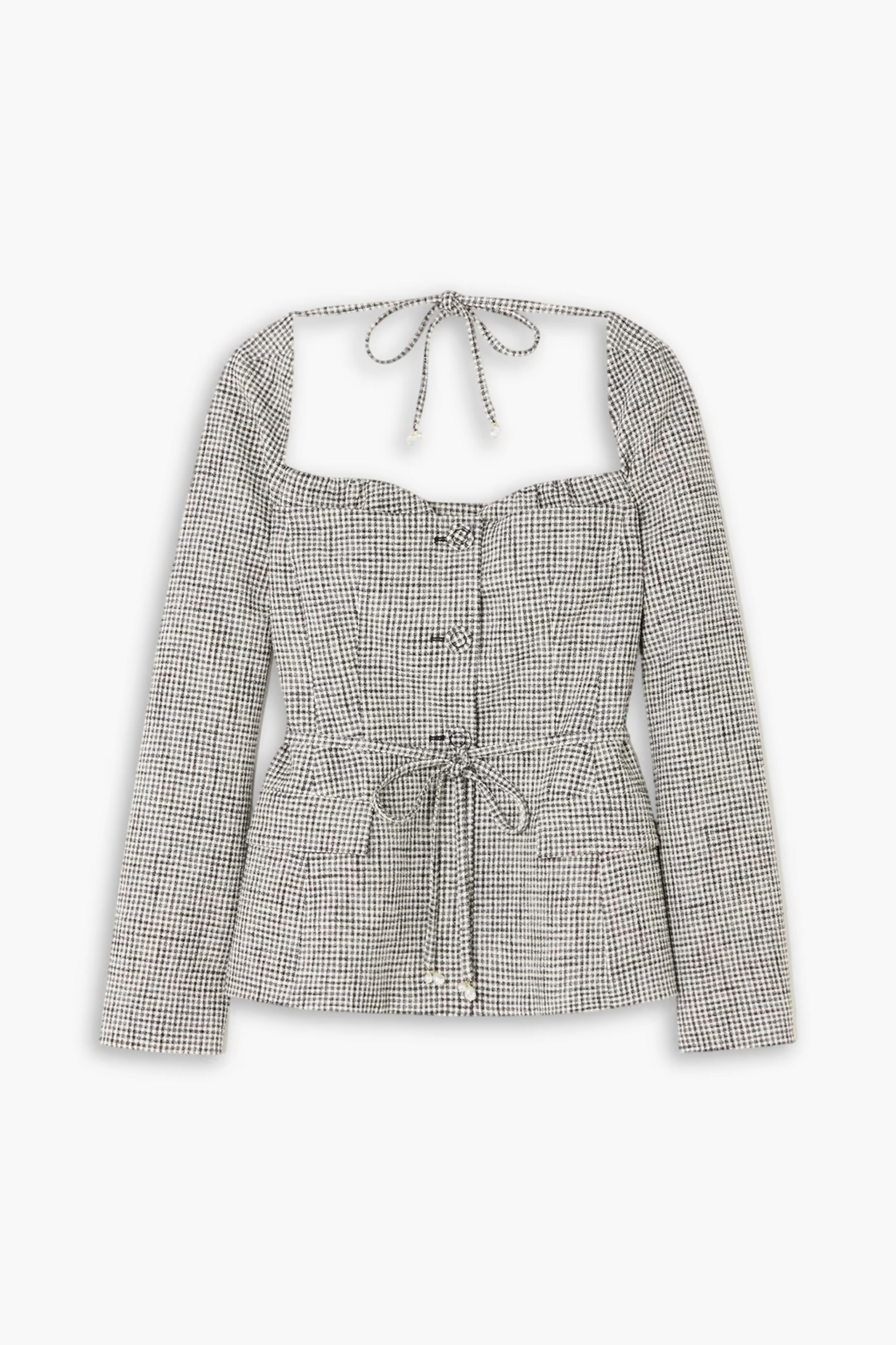 ALTUZARRA Aphelion belted gingham cotton-blend jacket | THE OUTNET