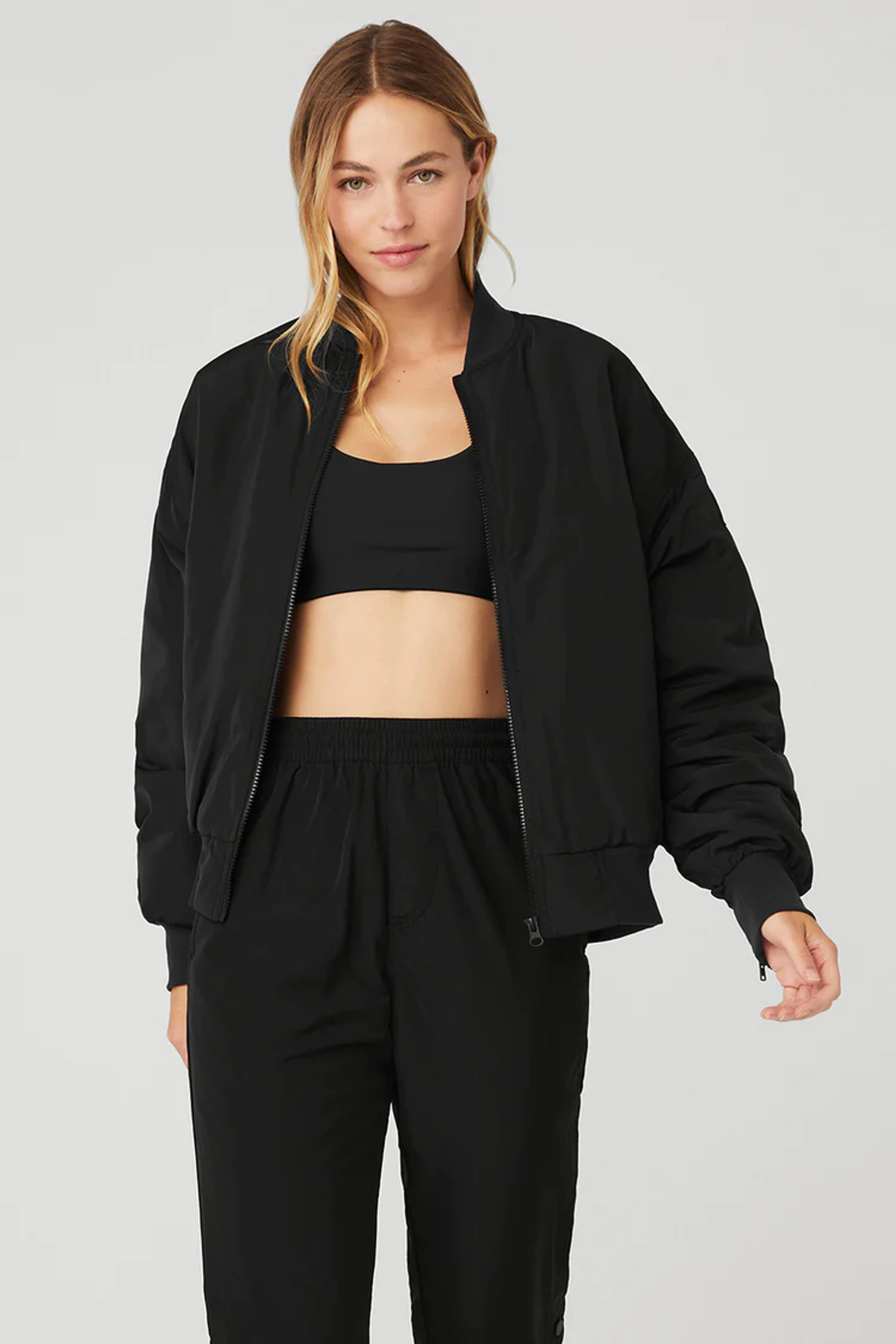 Faux Fur Urbanite Bomber - Black/Ivory | Alo Yoga